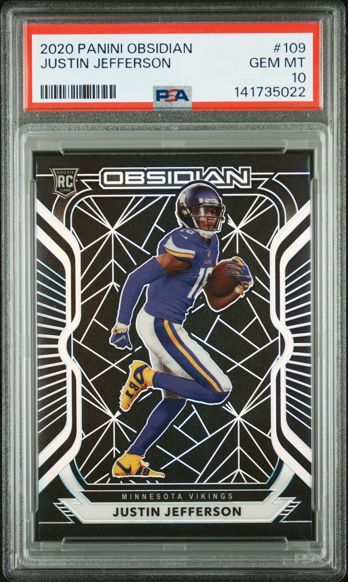 2020 Panini PANINI OBSIDIAN #109 Justin Jefferson front