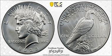 2025 $1 Peace Dollar MS69