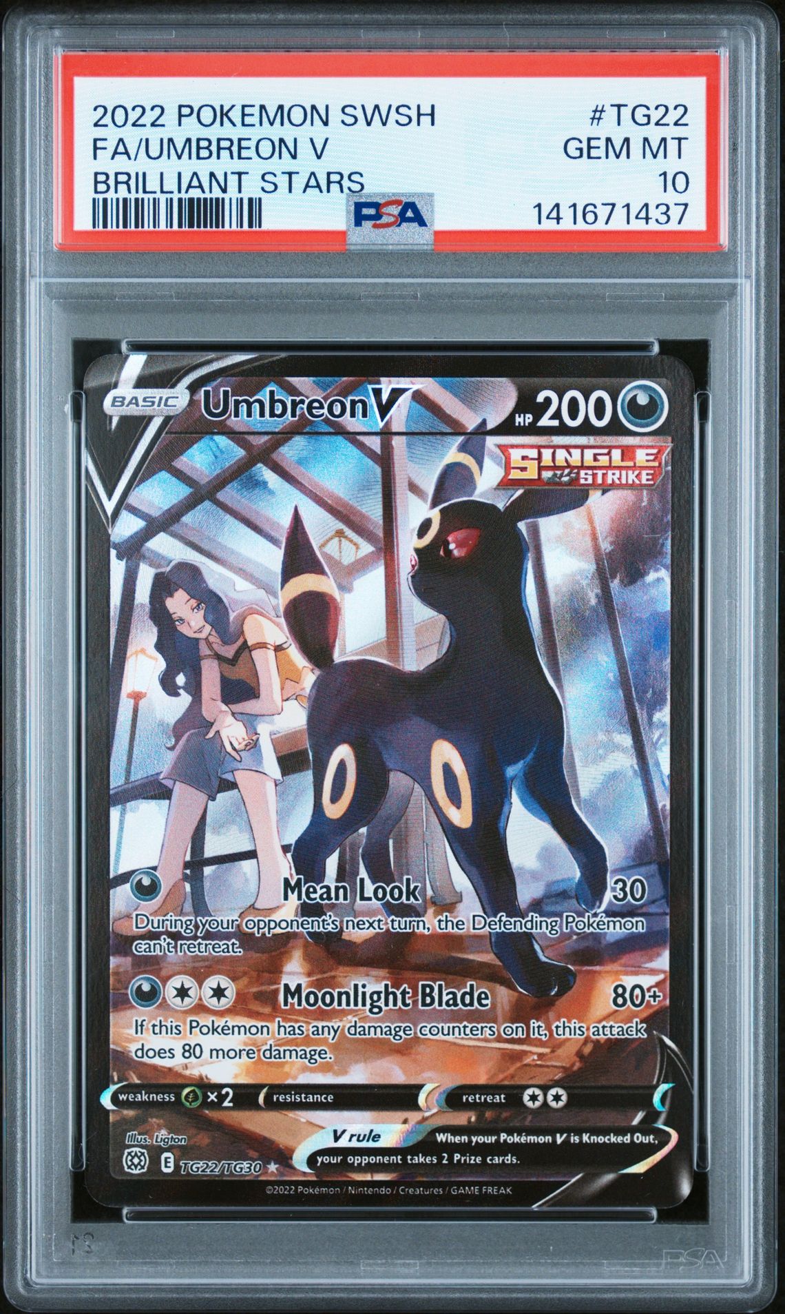 2022 Pokemon POKEMON SWORD & SHIELD BRILLIANT STARS #TG22 Fa/Umbreon V front