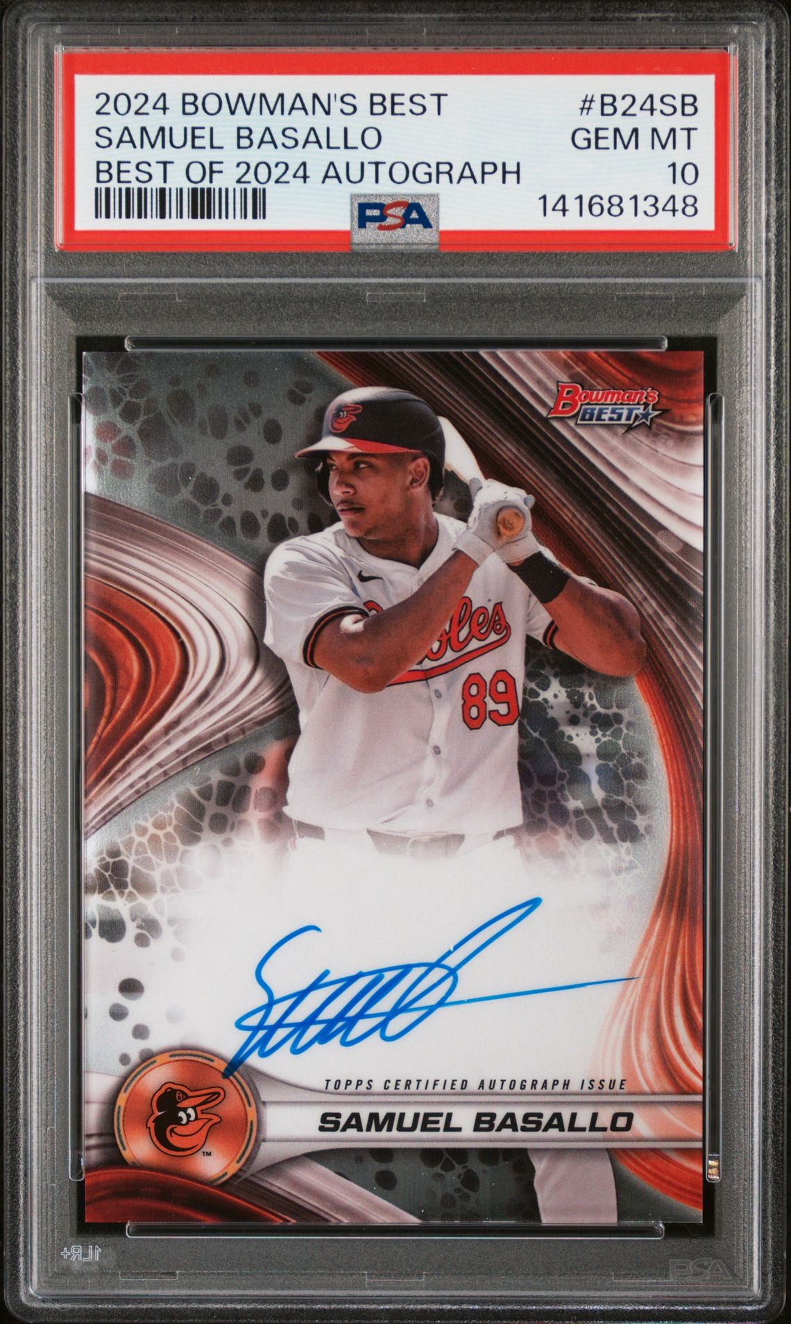 2024 Bowman's Best Best Of 2024 Autographs Samuel Basallo #B24Sb Gem Mt 10 front