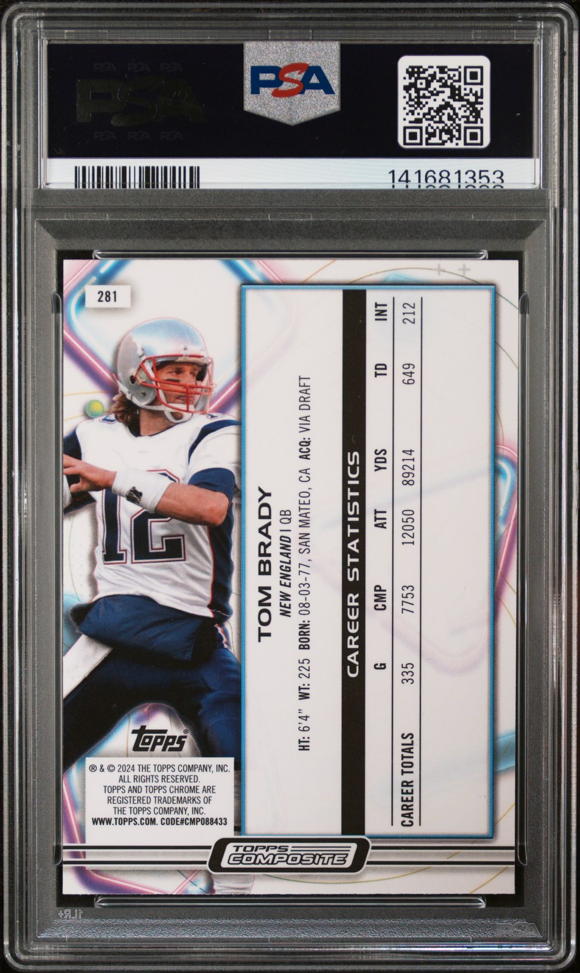 2023 Topps Composite Tom Brady #281 (Nucleus) Nm-Mt 8 back