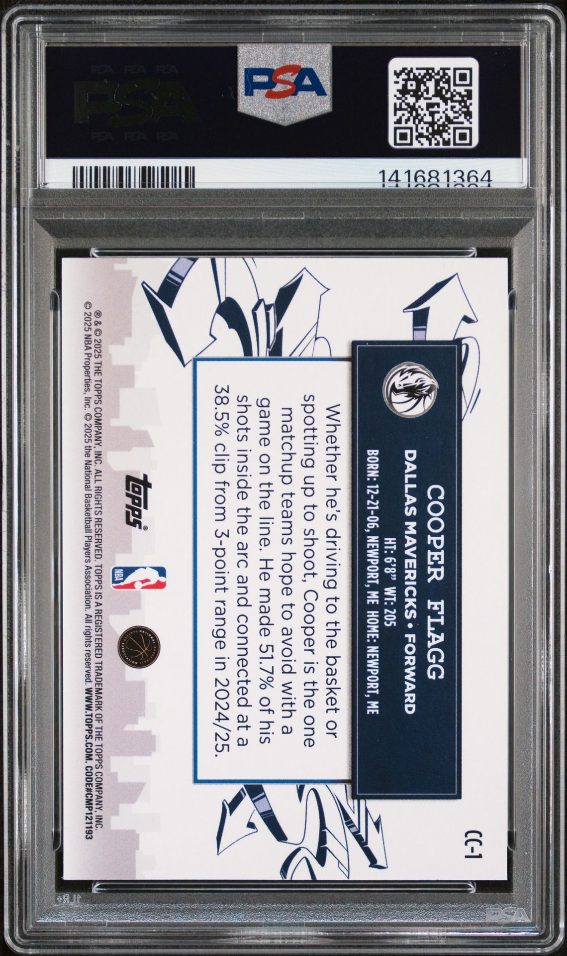 2025 Topps Clutch City Prospects Cooper Flagg #Cc-1 Nm-Mt 8 back