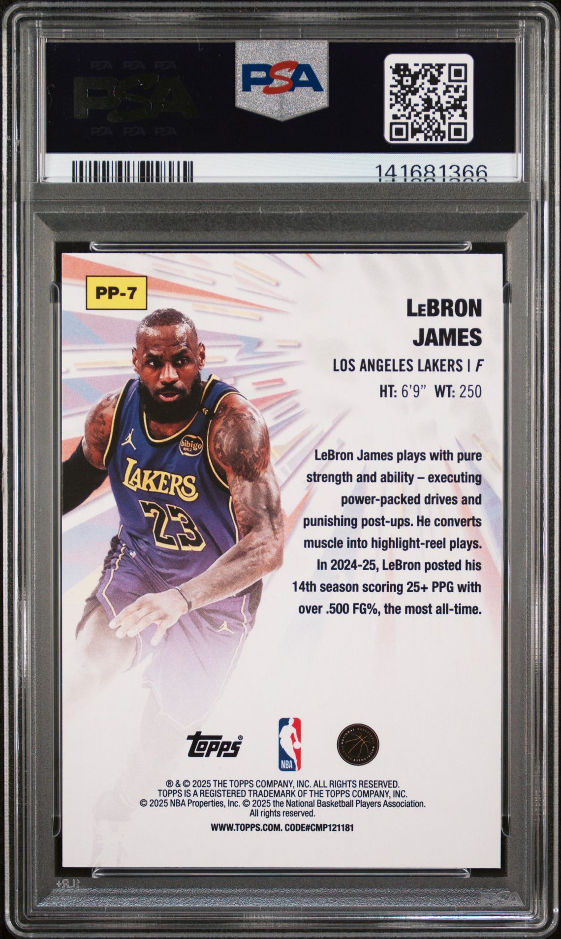 2025 Topps Power Players Lebron James #Pp-7 Mint 9 back