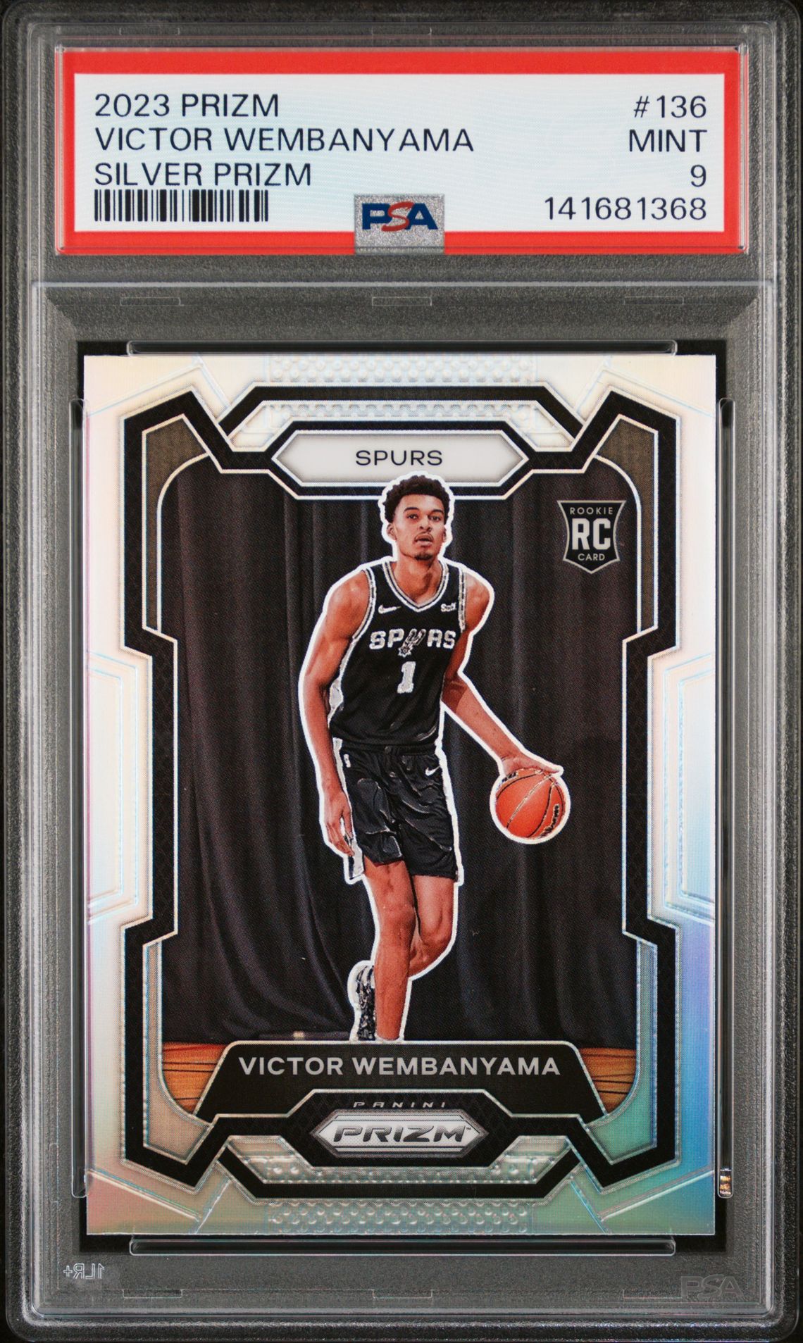 2023 Panini Prizm Victor Wembanyama #136 (Silver Prizm) Mint 9 front