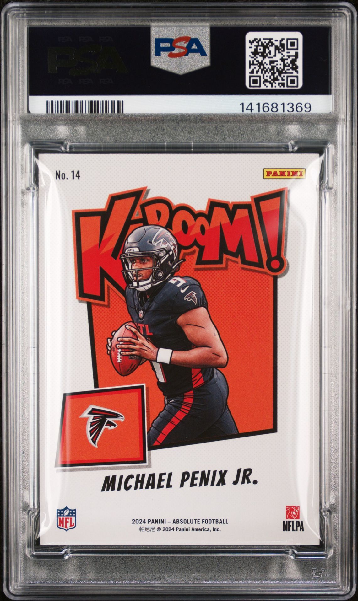 2024 Panini Absolute Kaboom! Horizontal Michael Penix Jr. #14 Gem Mt 10 back