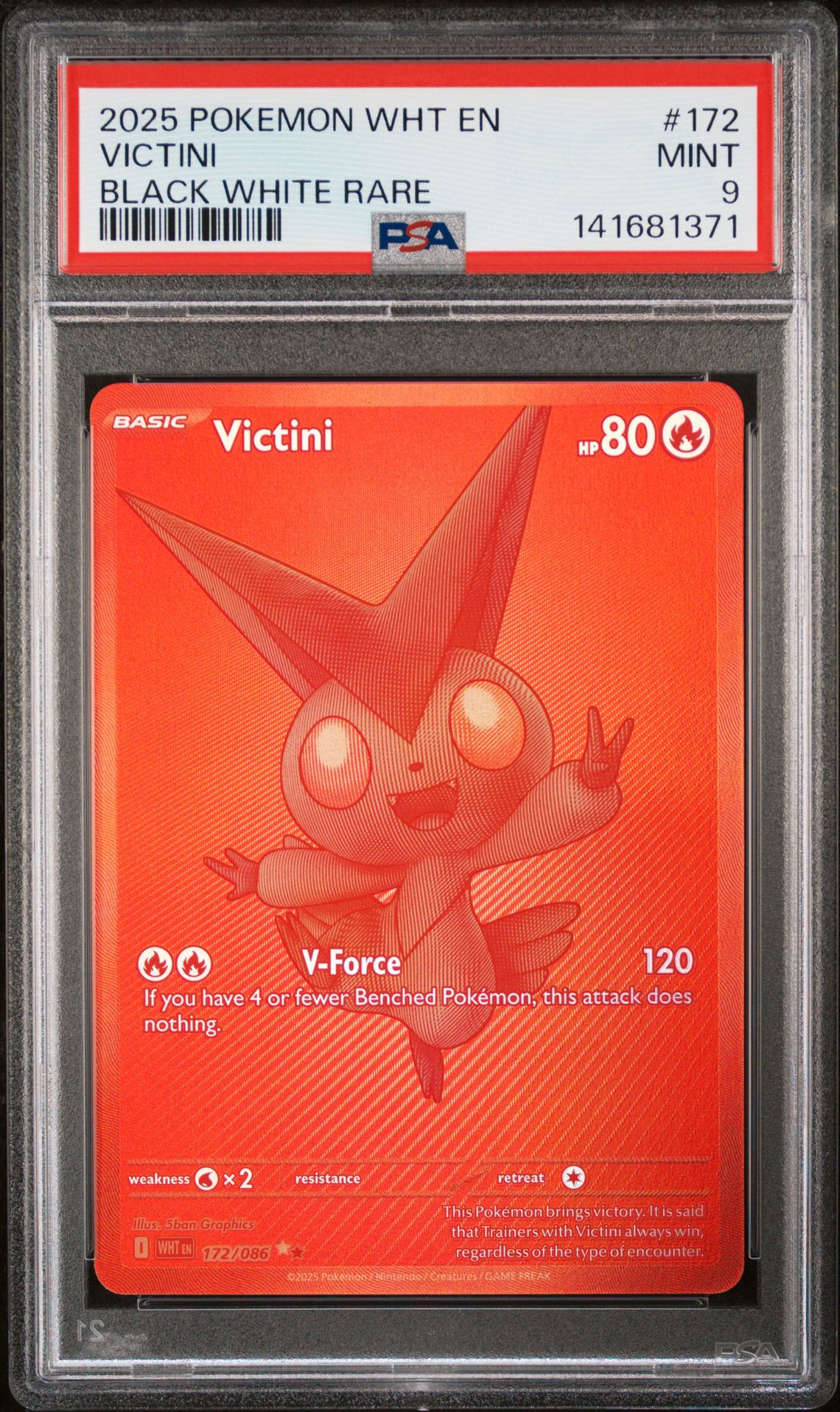 2025 Pokemon Wht En-White Flare Victini #172 (Black White Rare) Mint 9 front