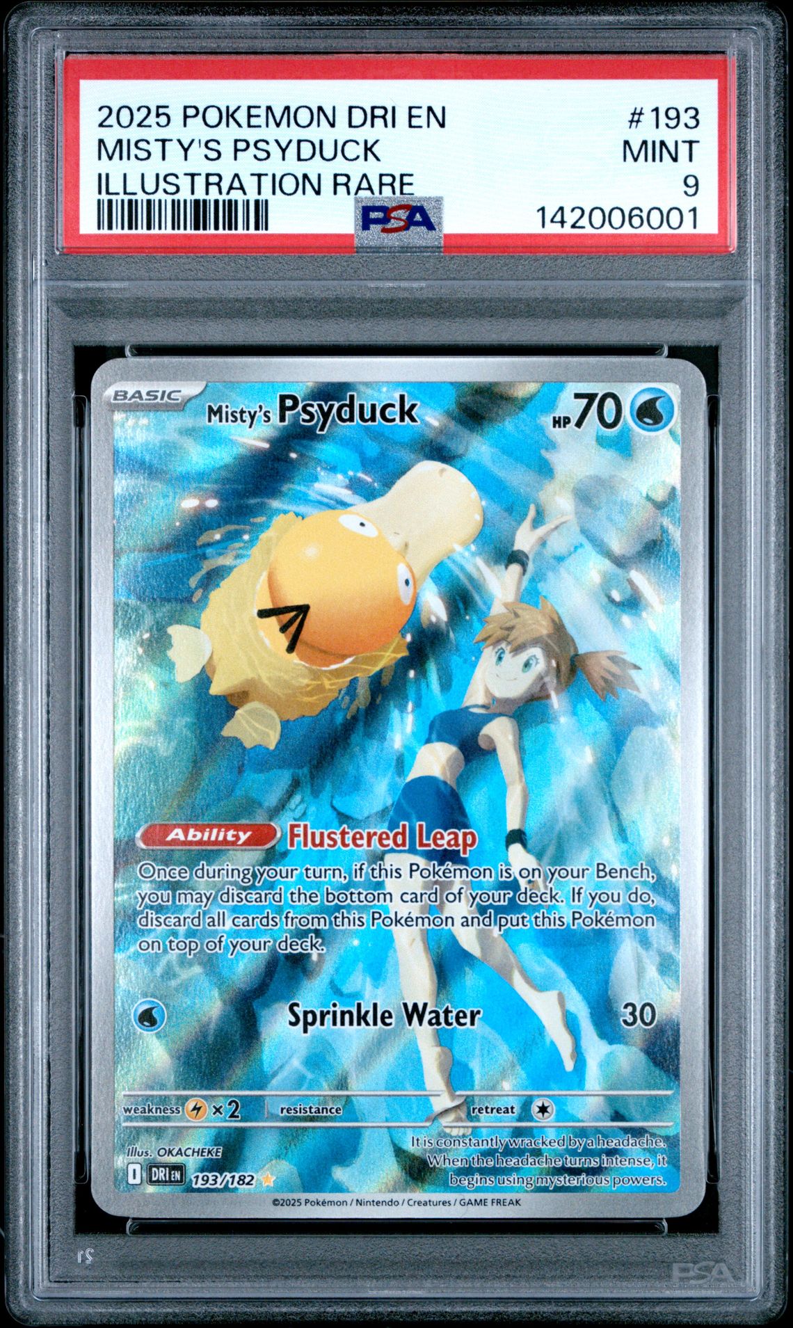 2025 Pokemon Dri En-Destined Rivals Misty's Psyduck #193 (Illustration Rare) Mint 9 front