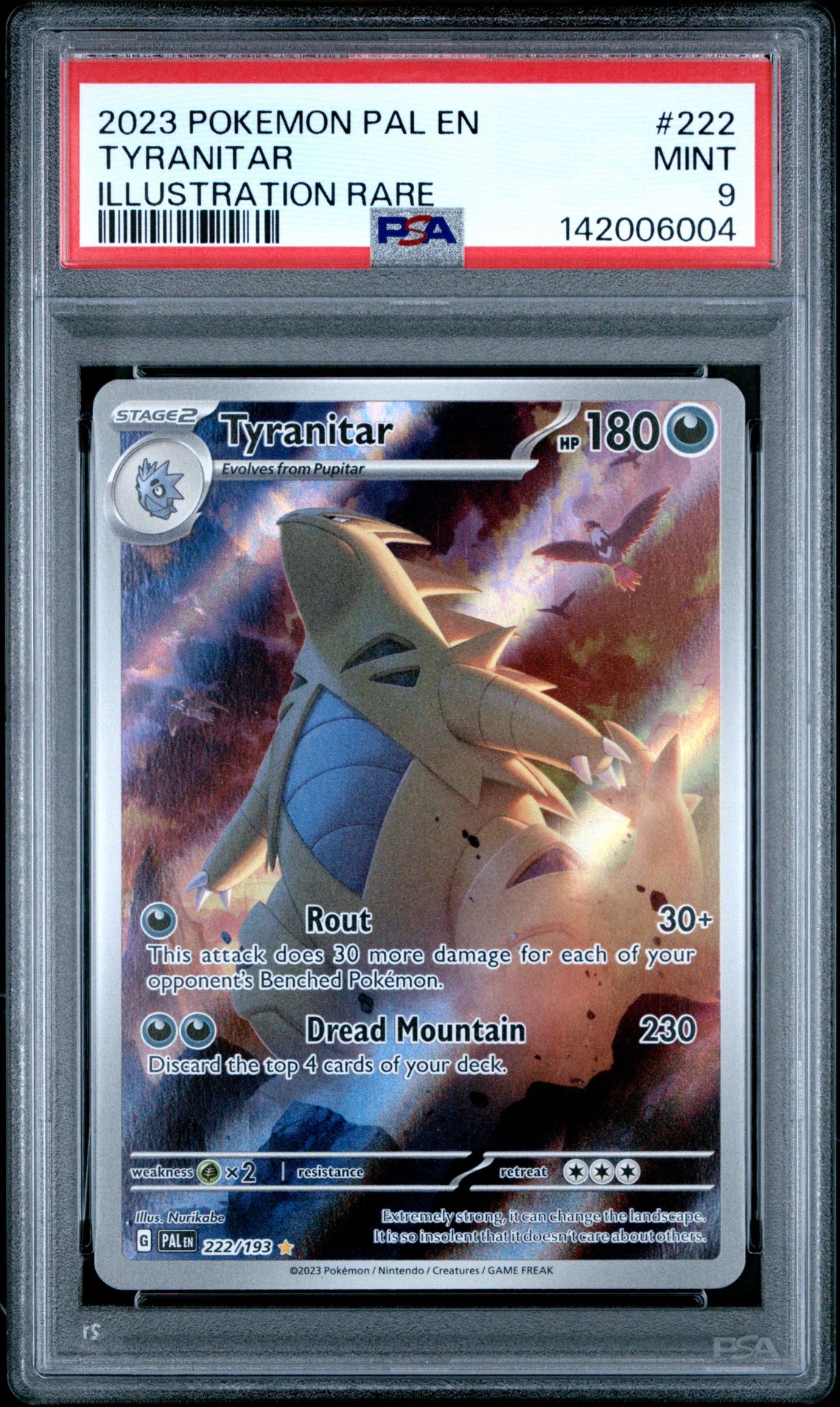 2023 Pokemon Pal En-Paldea Evolved Tyranitar #222 (Illustration Rare) Mint 9 front