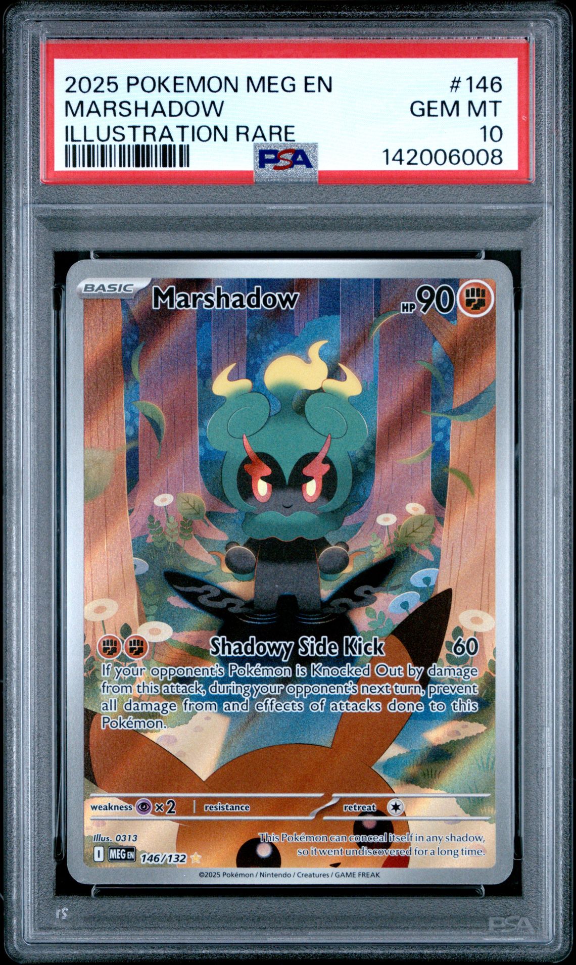 2025 Pokemon Meg En-Mega Evolution Marshadow #146 (Illustration Rare) Gem Mt 10 front
