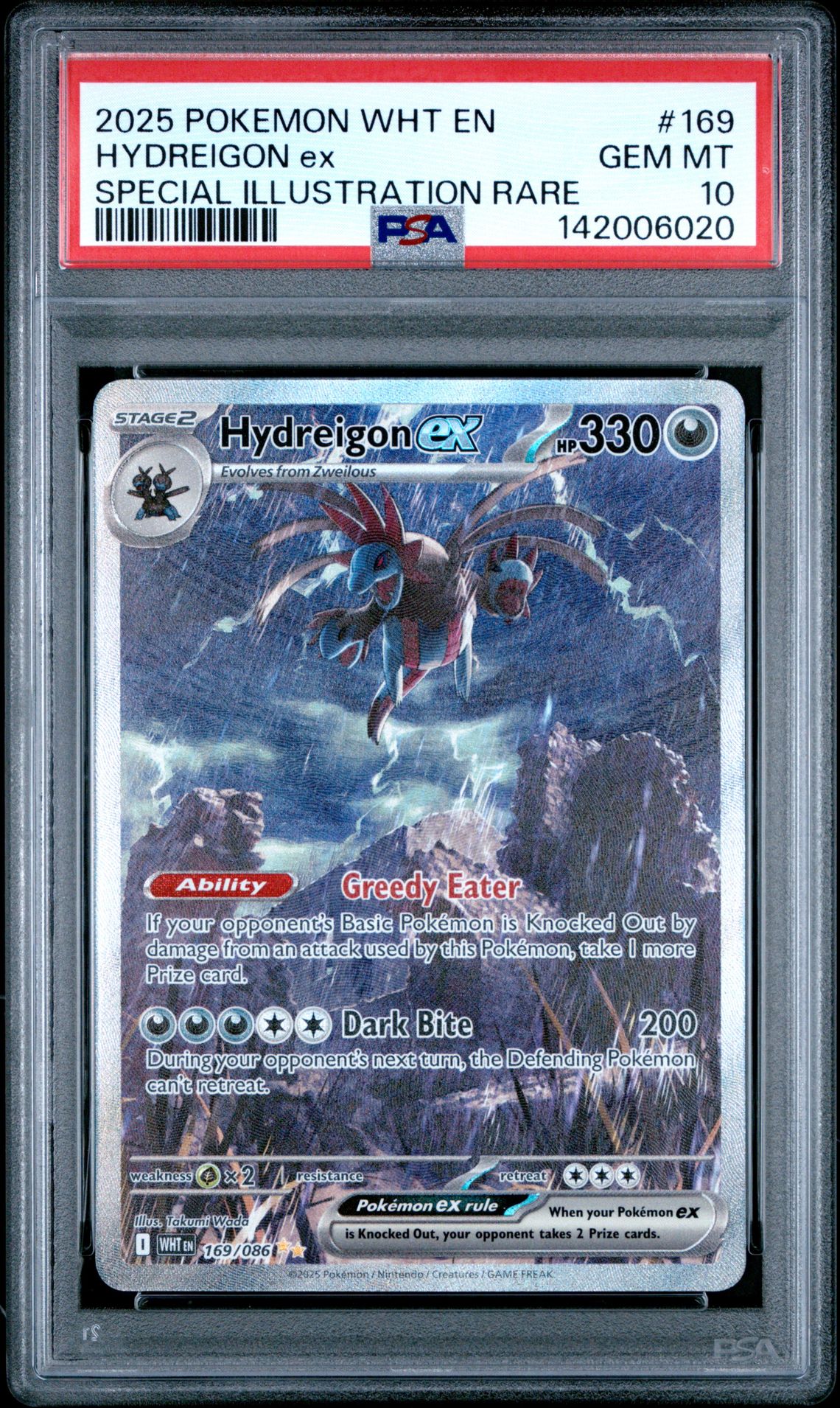 2025 Pokemon Wht En-White Flare Hydreigon Ex #169 (Special Illustration Rare) Gem Mt 10 front