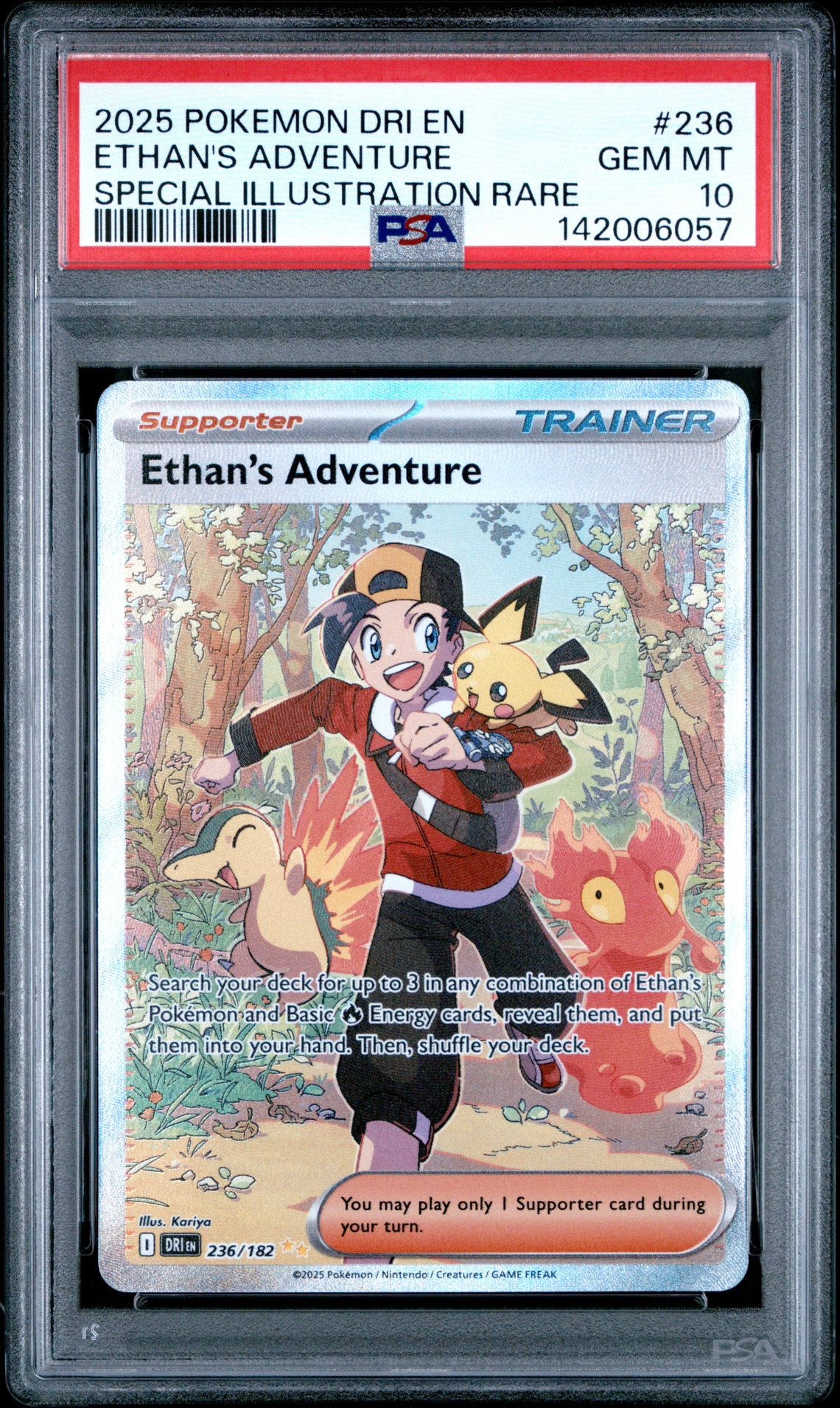 2025 Pokemon Dri En-Destined Rivals Ethan's Adventure #236 (Special Illustration Rare) Gem Mt 10 front