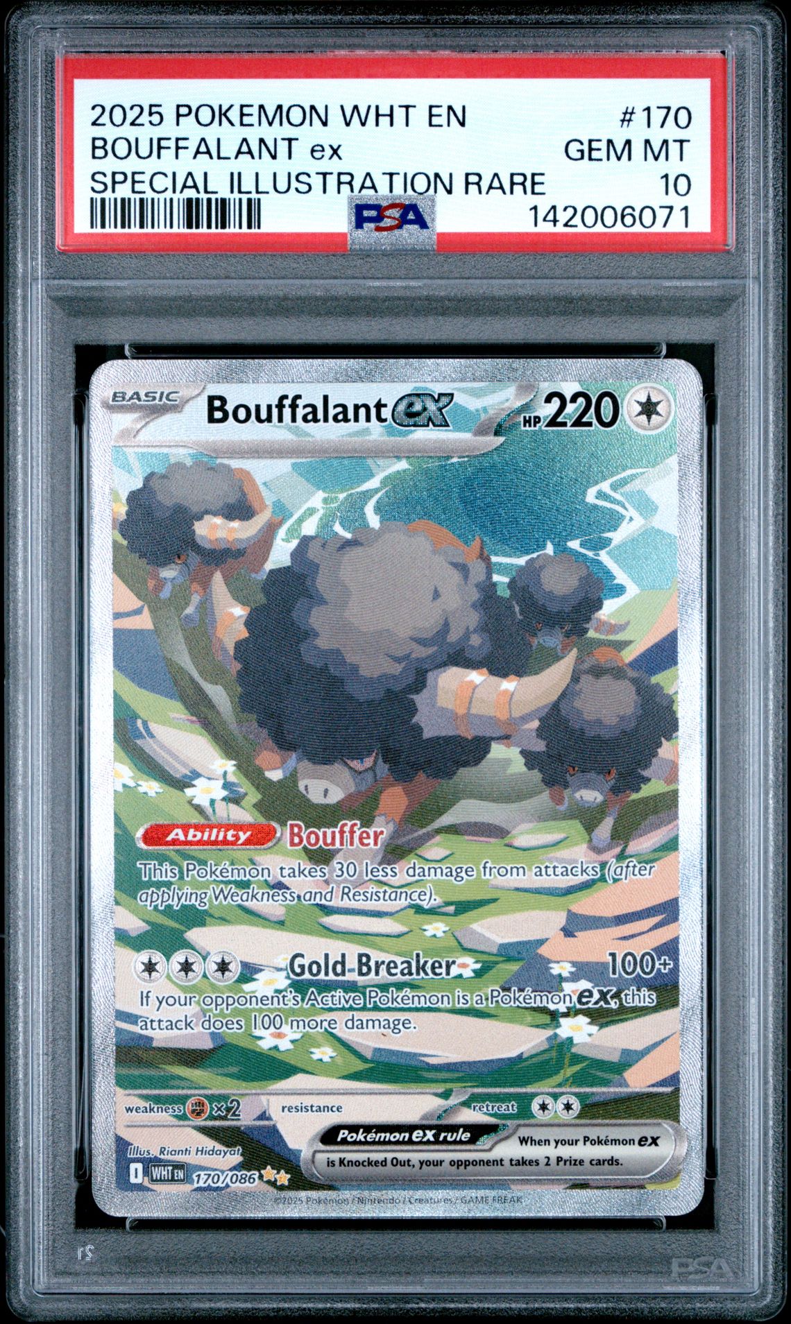 2025 Pokemon Wht En-White Flare Bouffalant Ex #170 (Special Illustration Rare) Gem Mt 10 front