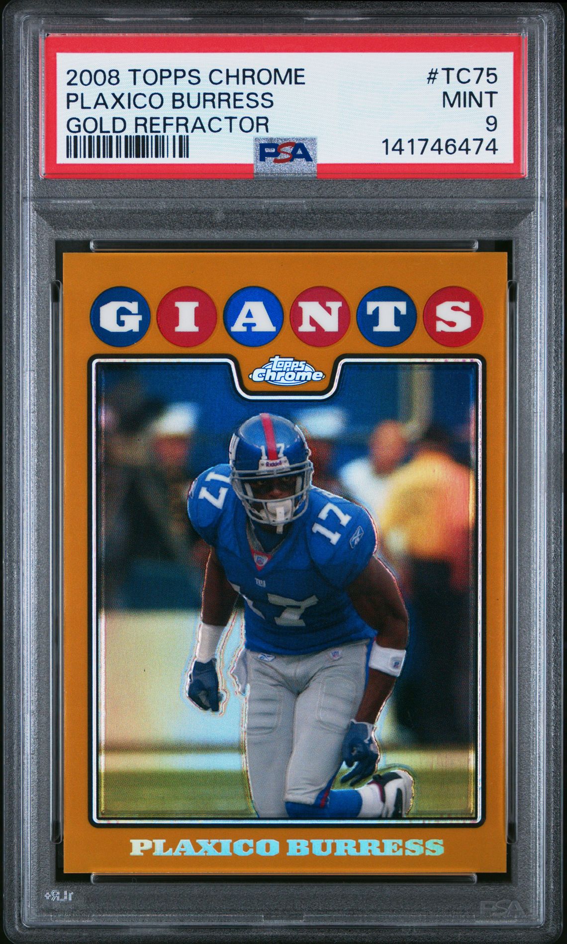 2008 Topps Chrome Plaxico Burress #Tc75 (Gold Refractor) Mint 9 front