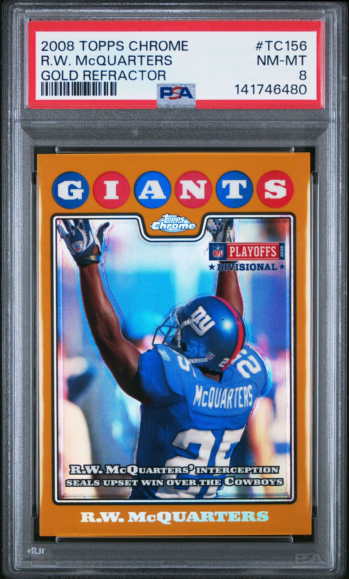 2008 Topps Chrome R.w. Mcquarters #Tc156 (Gold Refractor) Nm-Mt 8 front