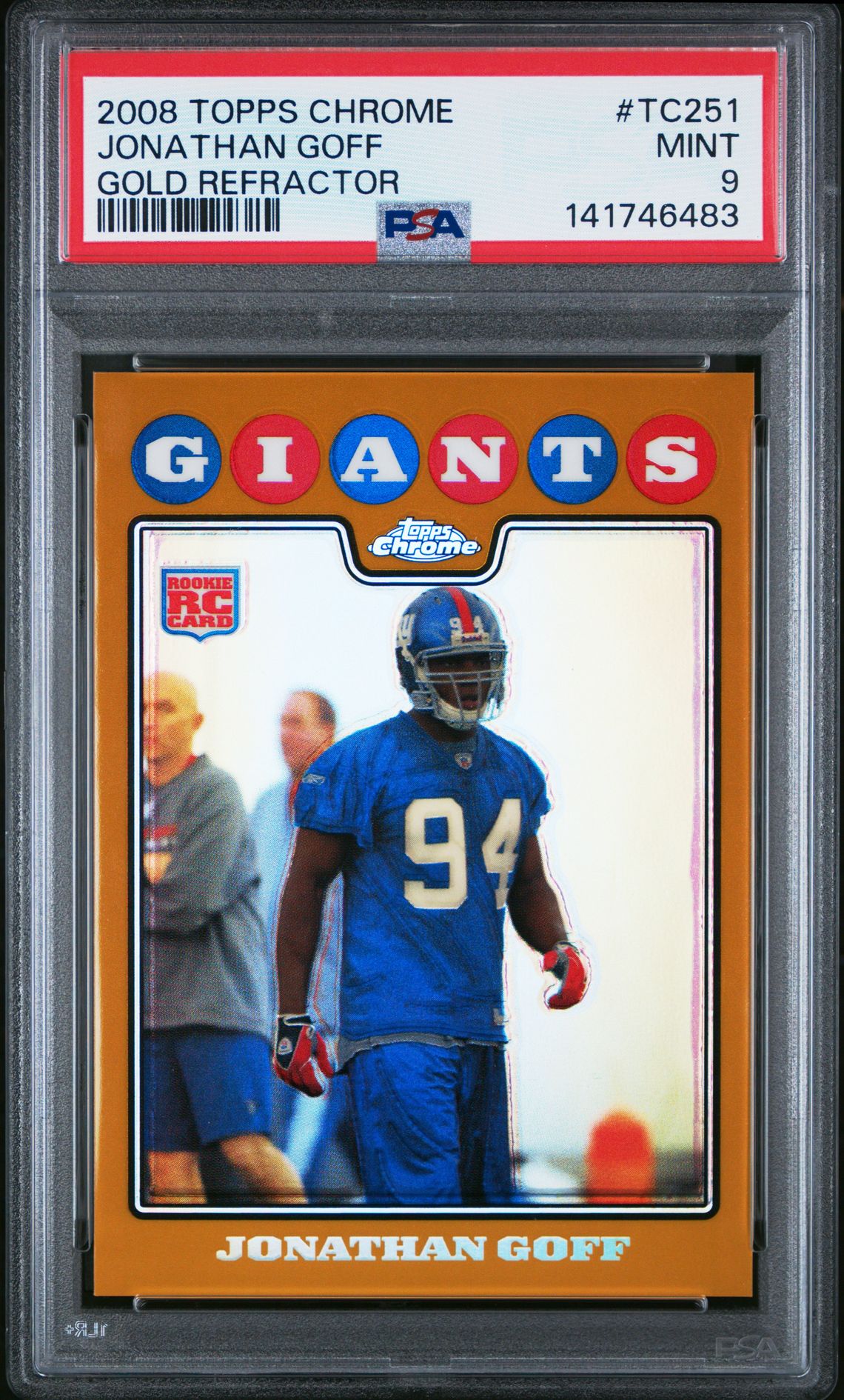 2008 Topps Chrome Jonathan Goff #Tc251 (Gold Refractor) Mint 9 front