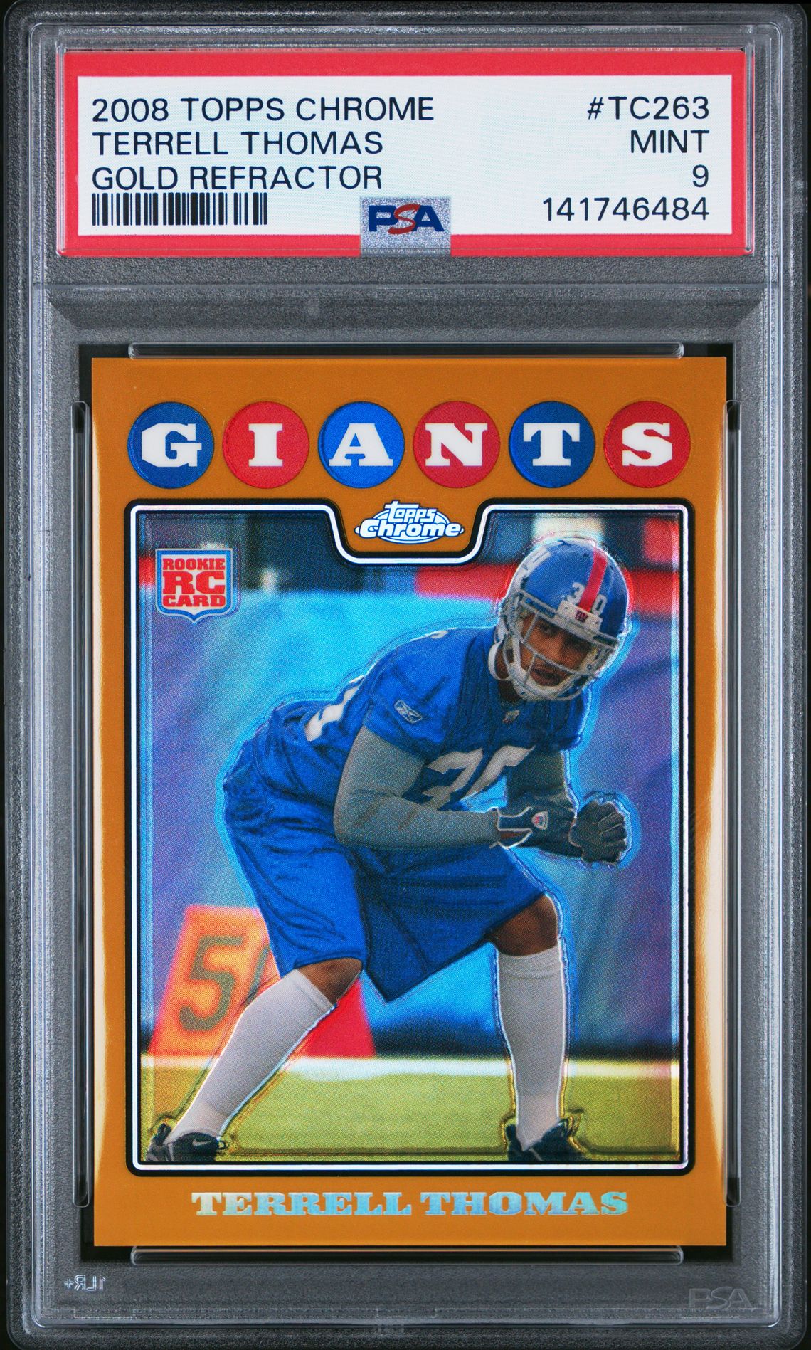 2008 Topps Chrome Terrell Thomas #Tc263 (Gold Refractor) Mint 9 front