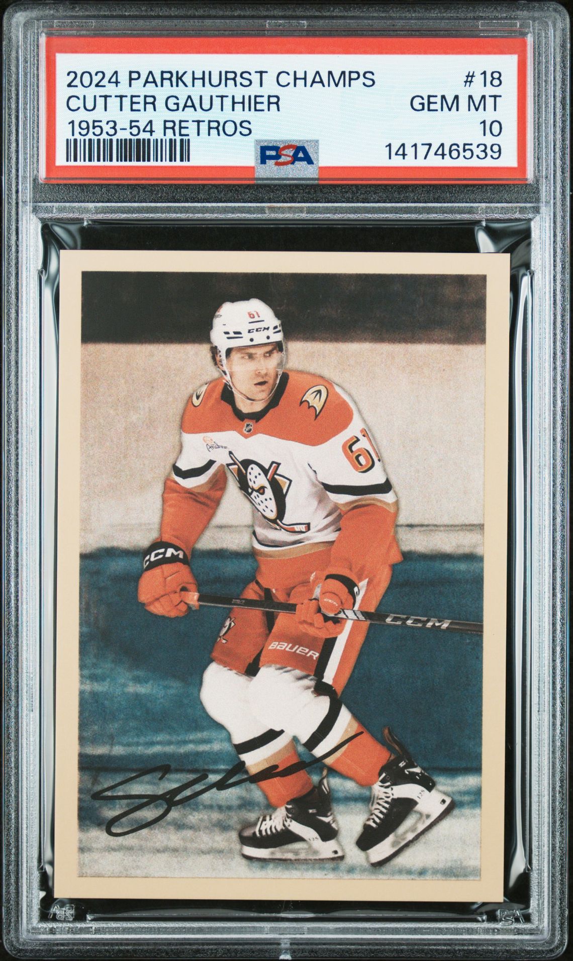 2024 Upper Deck Parkhurst Champions 1953-54 Retros Cutter Gauthier #18 Gem Mt 10 front