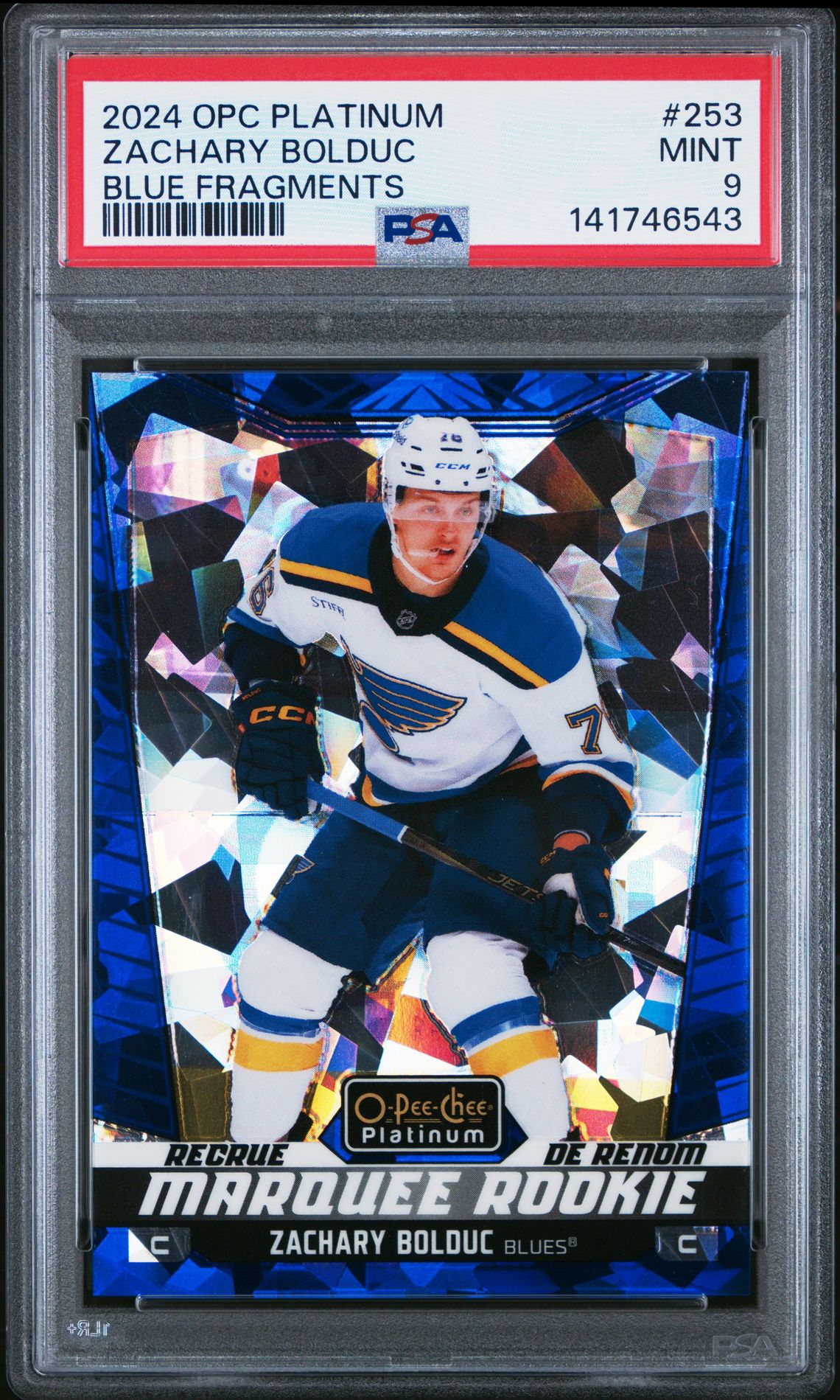 2024 Upper Deck O-Pee-Chee Platinum Zachary Bolduc #253 (Blue Fragments) Mint 9 front