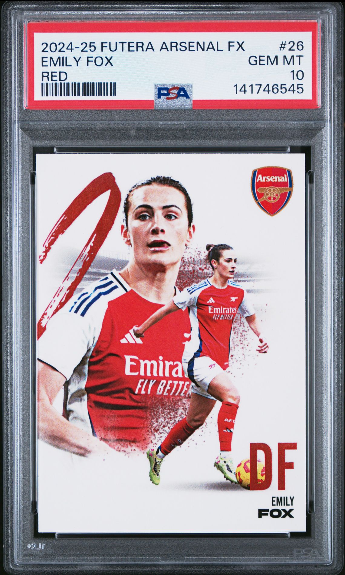 2024-25 Futera Arsenal Fx Collection Emily Fox #26 (Red) Gem Mt 10 front