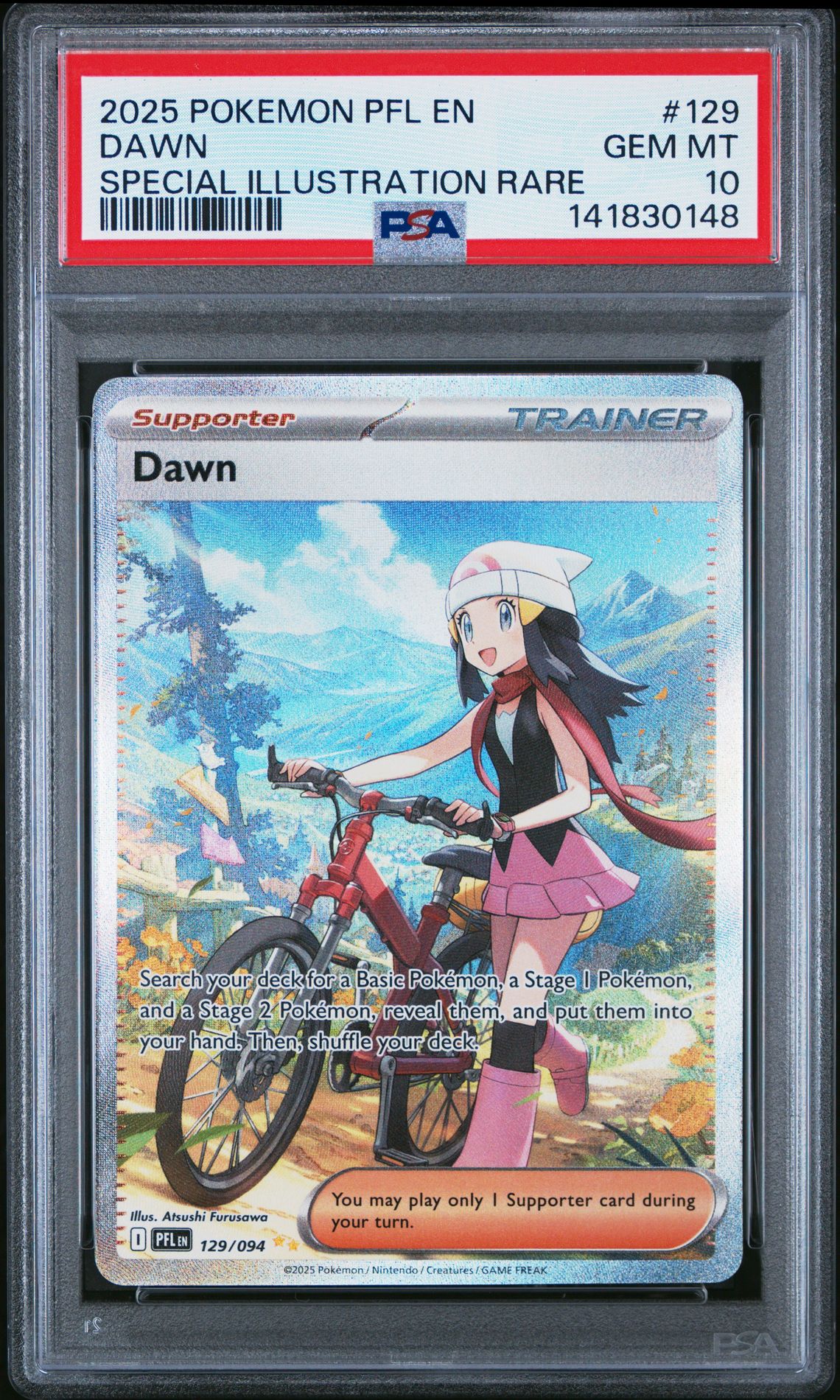 2025 Pokemon Pfl En-Phantasmal Flames Dawn #129 (Special Illustration Rare) Gem Mt 10 front