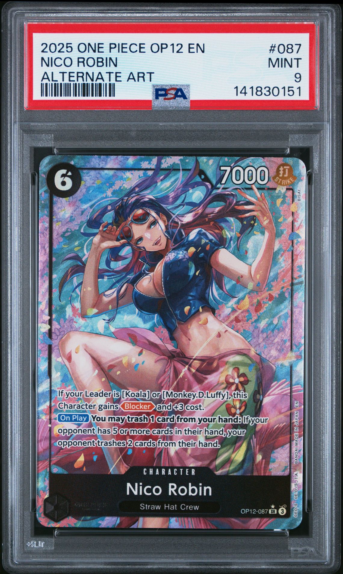 2025 One Piece Op12-Legacy Of The Master Nico Robin #087 (Alternate Art) Mint 9 front