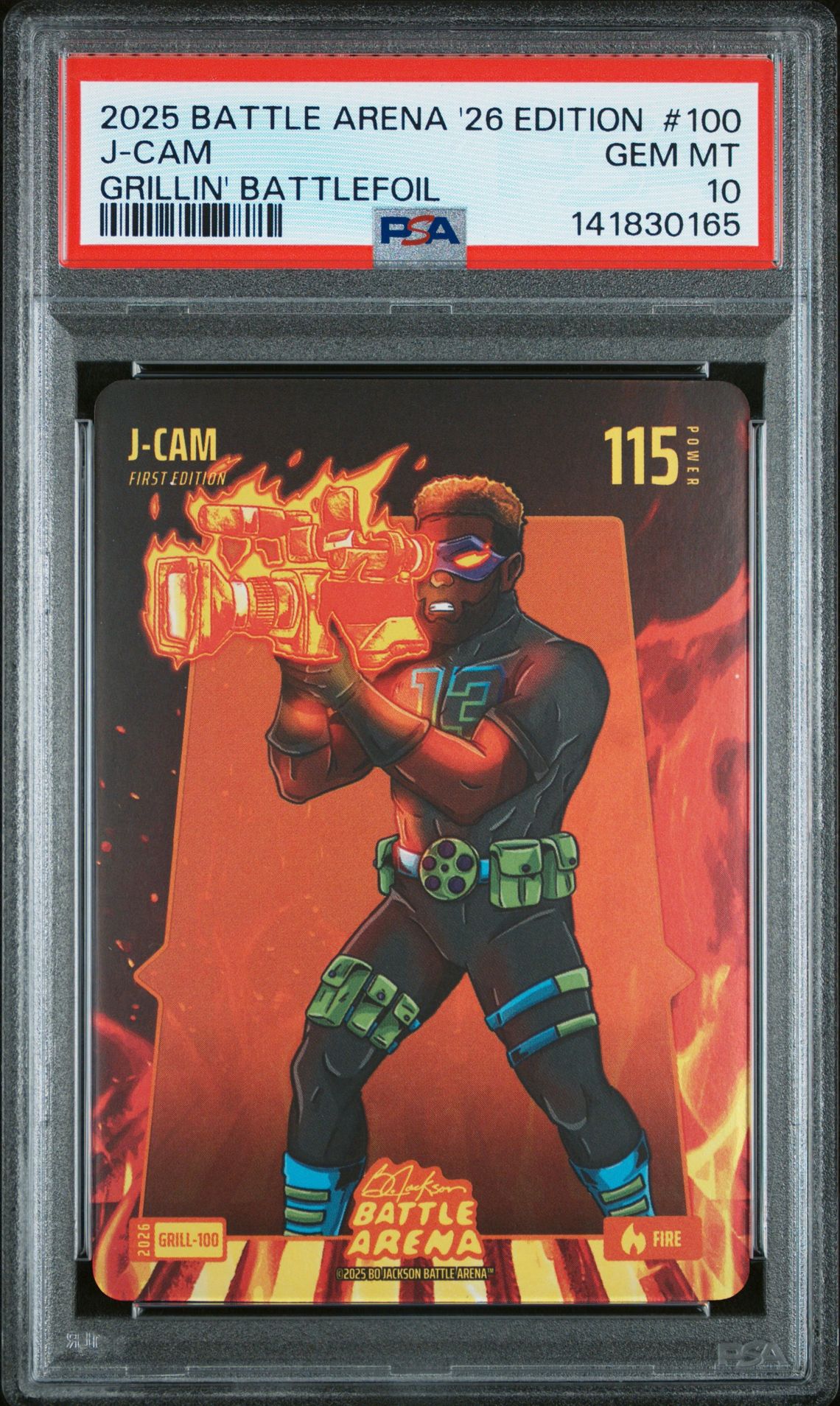 2025 Bo Jackson Battle Arena 2026 Edition Grillin' Battlefoil J-Cam #100 Gem Mt 10 front