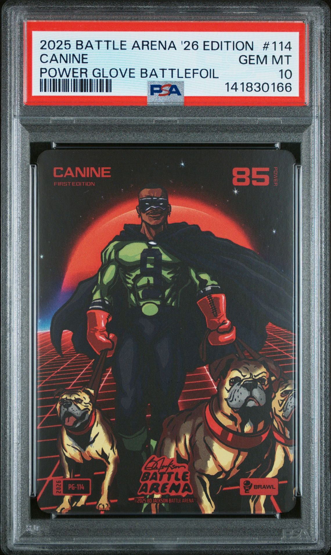 2025 Bo Jackson Battle Arena 2026 Edition Power Glove Battlefoil Canine #114 Gem Mt 10 front