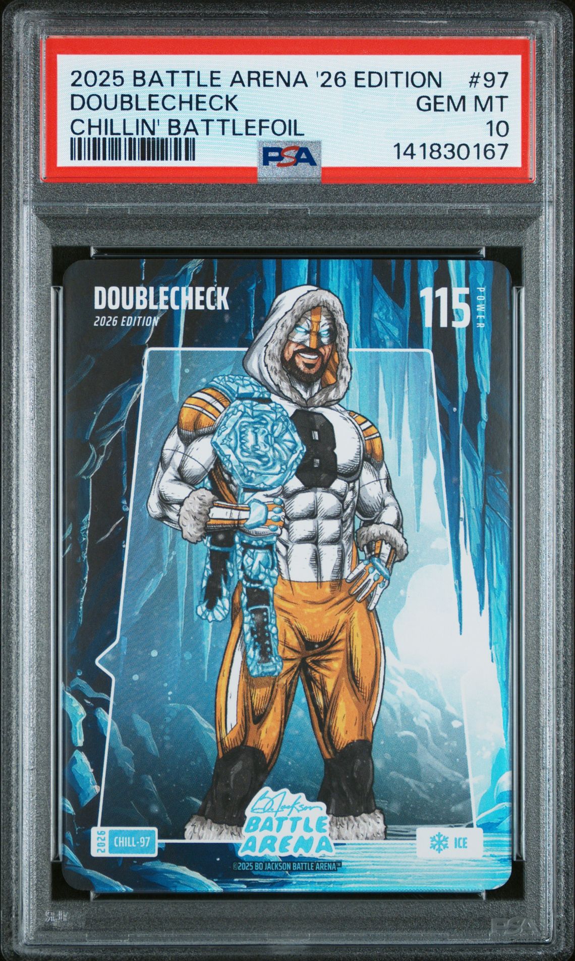 2025 Bo Jackson Battle Arena 2026 Edition Chillin' Battlefoil Doublecheck #97 Gem Mt 10 front