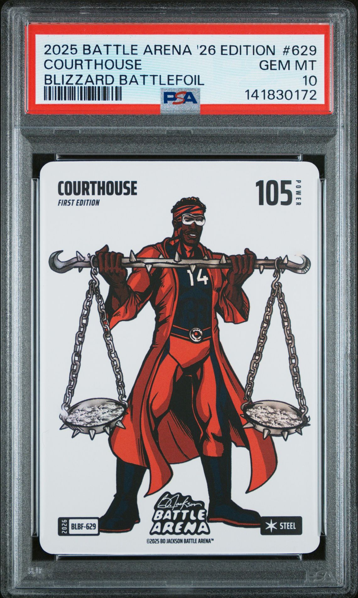 2025 Bo Jackson Battle Arena 2026 Edition Blizzard Battlefoil Courthouse #629 Gem Mt 10 front
