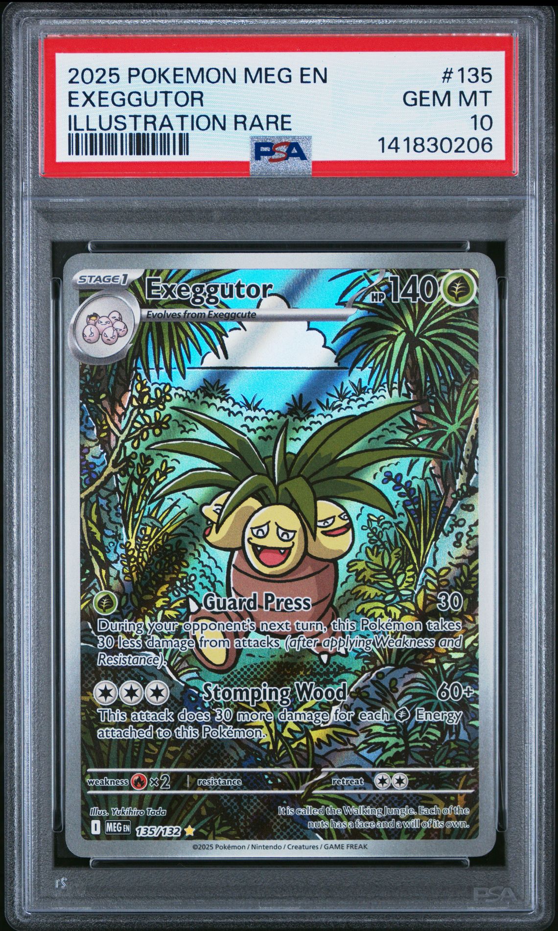 2025 Pokemon Meg En-Mega Evolution Exeggutor #135 (Illustration Rare) Gem Mt 10 front