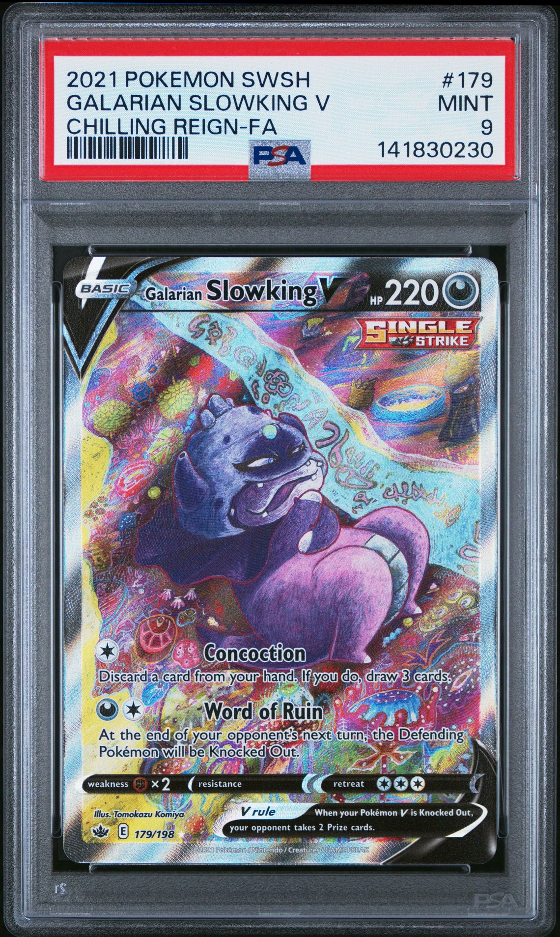 2021 Pokemon Sword & Shield Chilling Reign Galarian Slowking V #179 (Chilling Reign-Fa) Mint 9 front