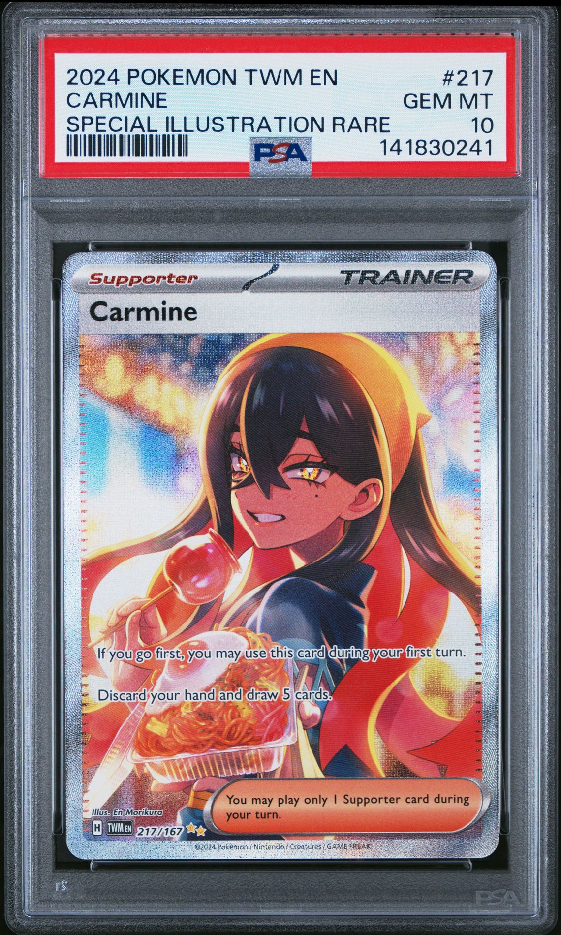 2024 Pokemon Twm En-Twilight Masquerade Carmine #217 (Special Illustration Rare) Gem Mt 10 front