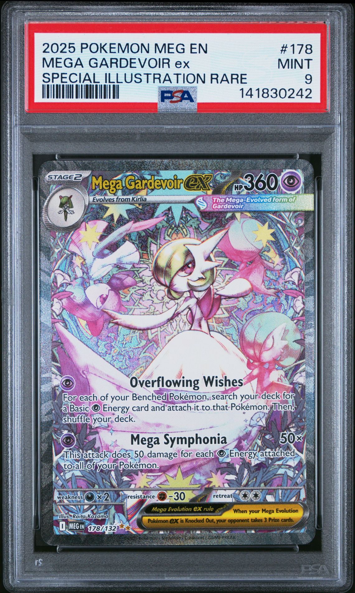 2025 Pokemon Meg En-Mega Evolution Mega Gardevoir Ex #178 (Special Illustration Rare) Mint 9 front