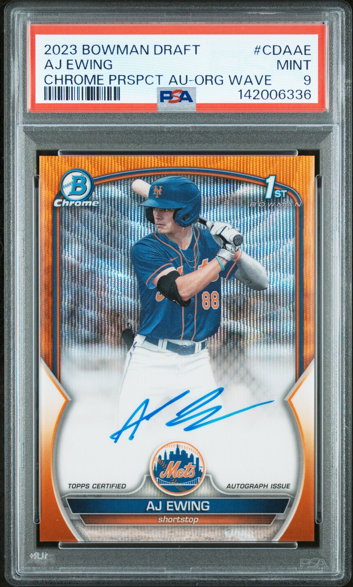 2023 Bowman Bowman Chrome CHROME PRSPCT AU-ORG WAVE Aj Ewing front