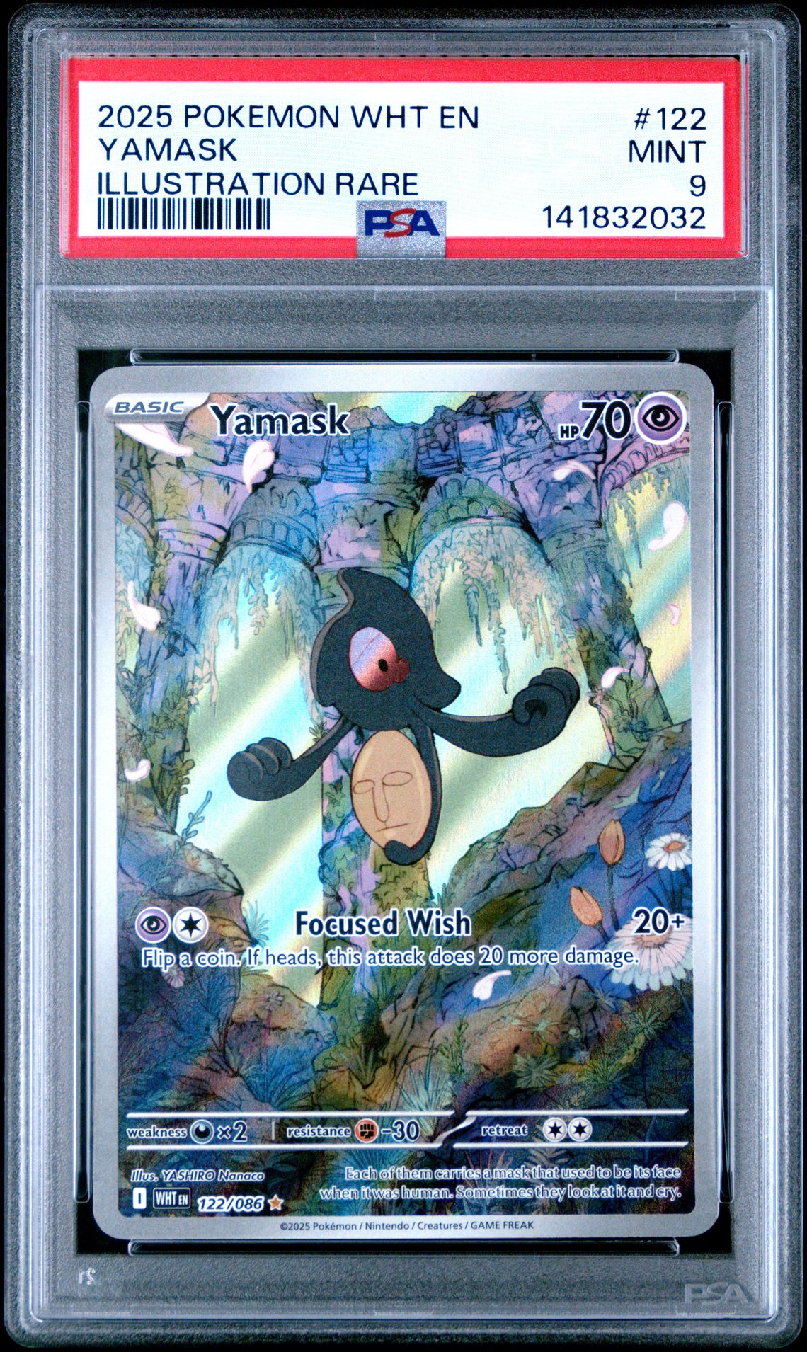 2025 Pokemon Wht En-White Flare Yamask #122 (Illustration Rare) Mint 9 front