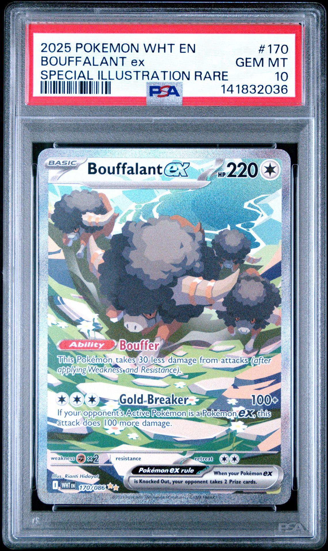 2025 Pokemon Wht En-White Flare Bouffalant Ex #170 (Special Illustration Rare) Gem Mt 10 front