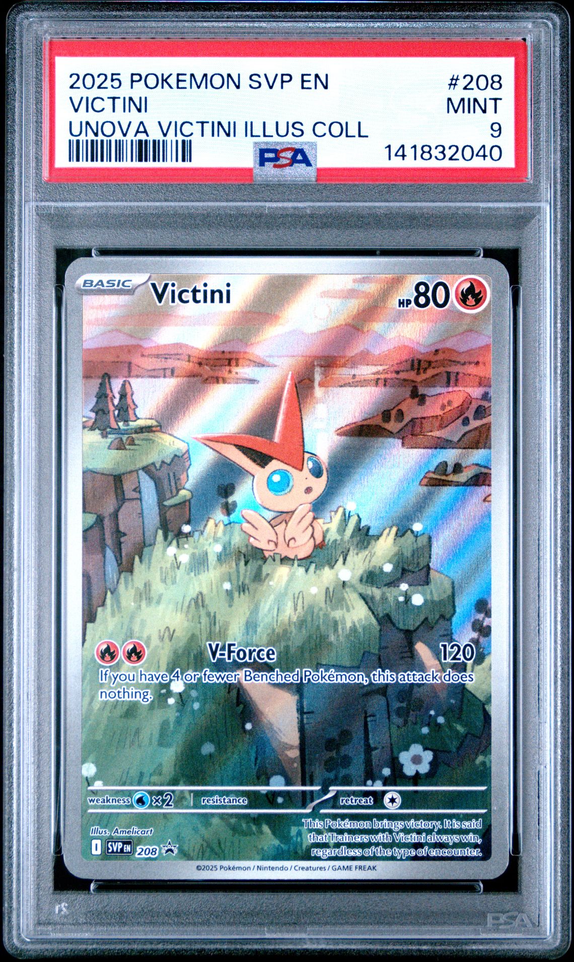 2025 Pokemon Svp En-Sv Black Star Promo Victini #208 (Unova Victini Illus Coll) Mint 9 front