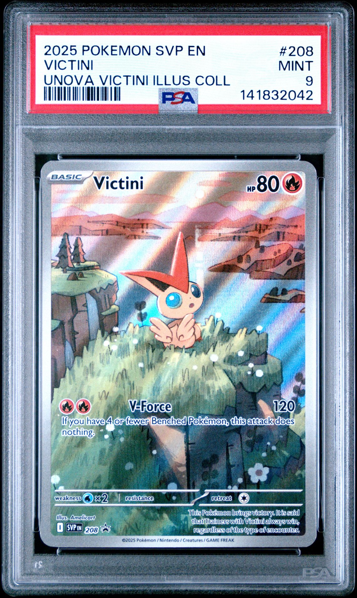 2025 Pokemon Svp En-Sv Black Star Promo Victini #208 (Unova Victini Illus Coll) Mint 9 front