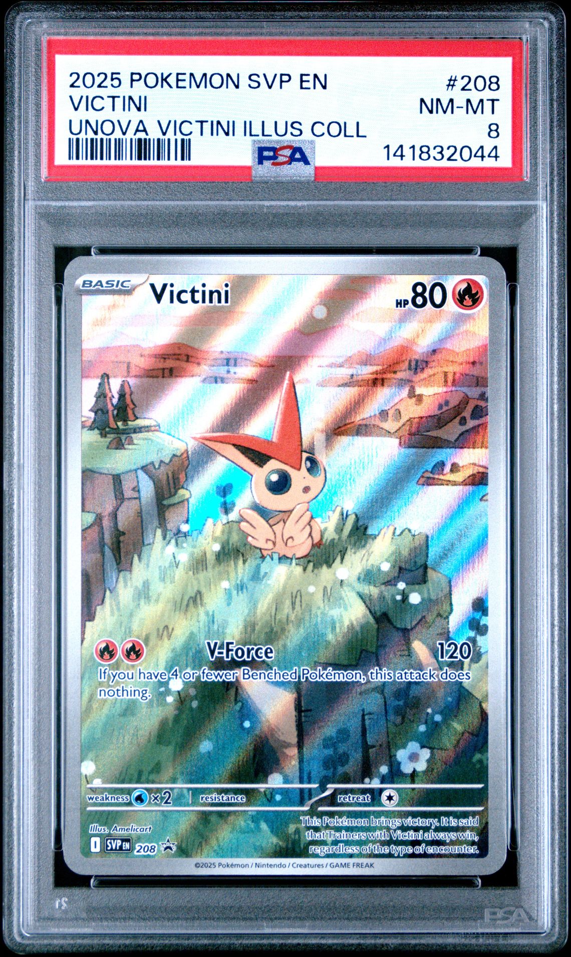 2025 Pokemon Svp En-Sv Black Star Promo Victini #208 (Unova Victini Illus Coll) Nm-Mt 8 front