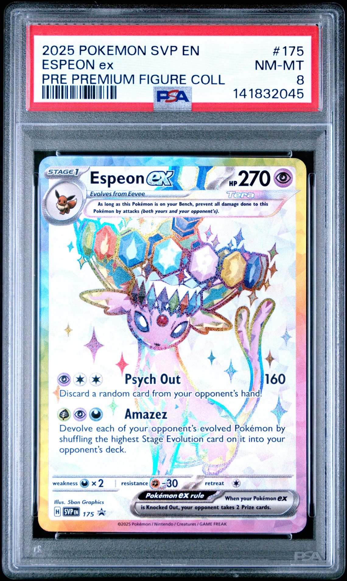 2025 Pokemon Svp En-Sv Black Star Promo Espeon Ex #175 (Pre Premium Figure Coll) Nm-Mt 8 front