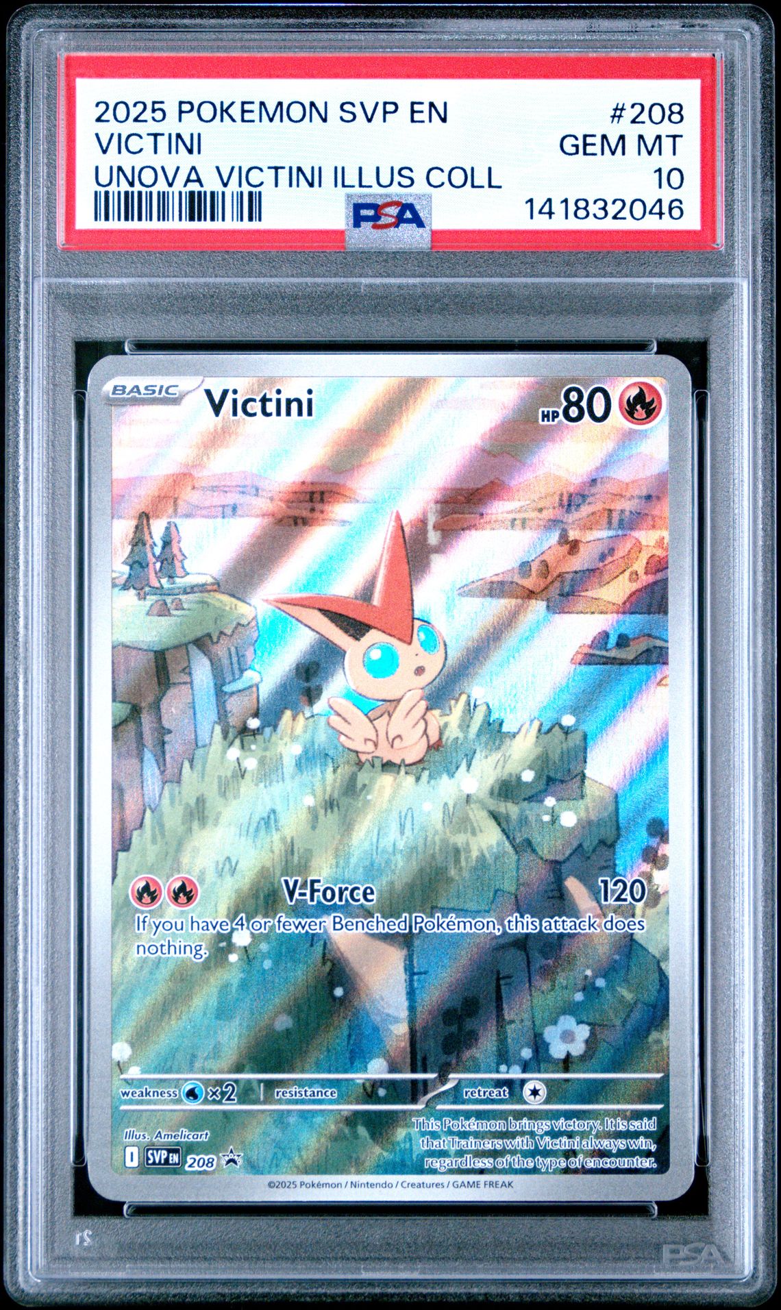 2025 Pokemon Svp En-Sv Black Star Promo Victini #208 (Unova Victini Illus Coll) Gem Mt 10 front