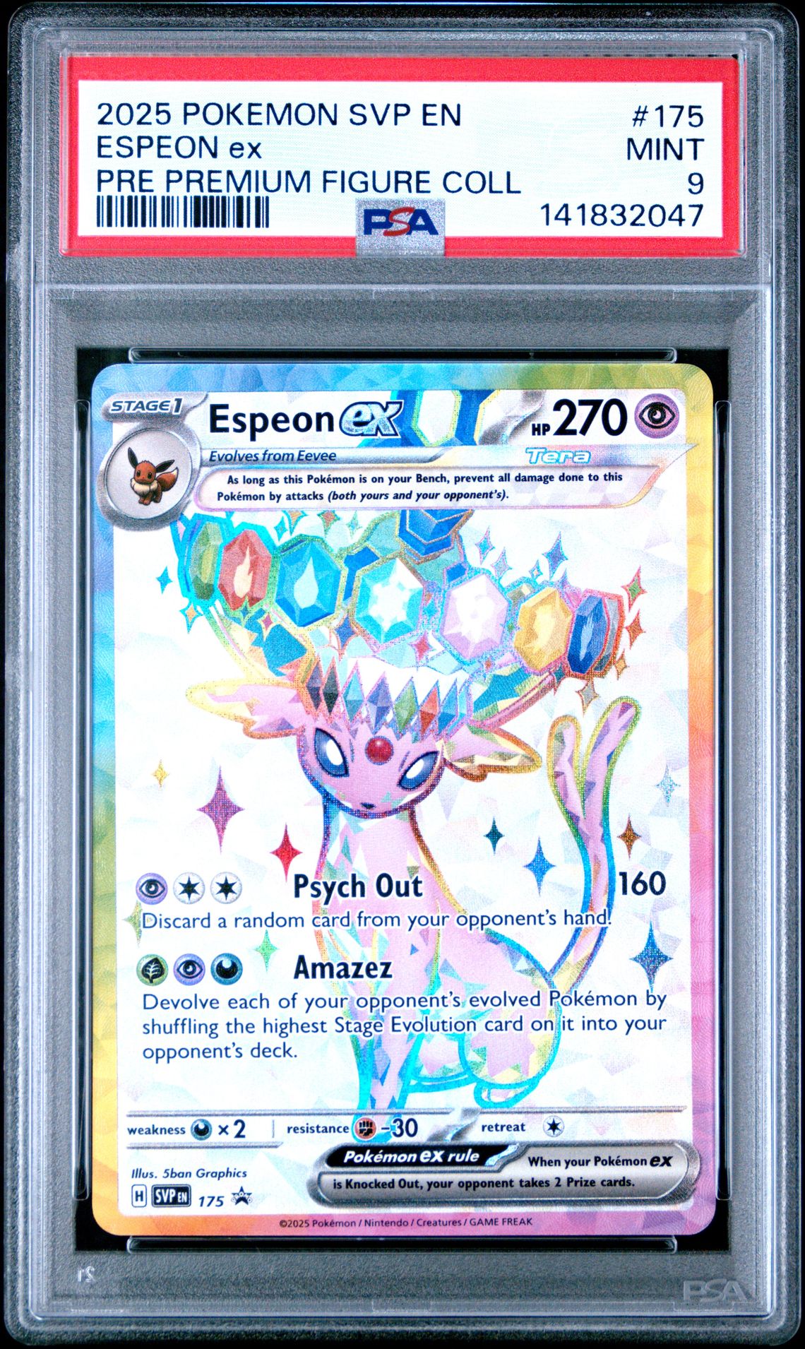 2025 Pokemon Svp En-Sv Black Star Promo Espeon Ex #175 (Pre Premium Figure Coll) Mint 9 front