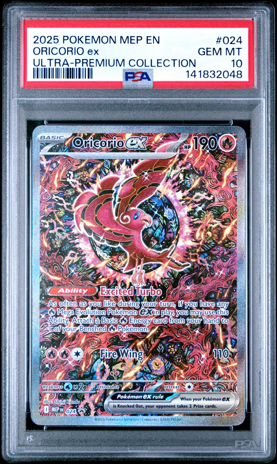 2025 Pokemon Mep En-Me Black Star Promo Oricorio Ex #024 (Ultra-Premium Collection) Gem Mt 10 front