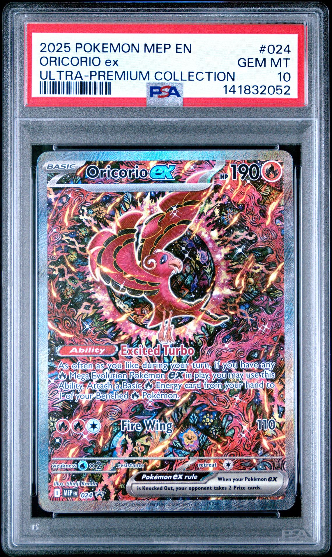 2025 Pokemon Mep En-Me Black Star Promo Oricorio Ex #024 (Ultra-Premium Collection) Gem Mt 10 front