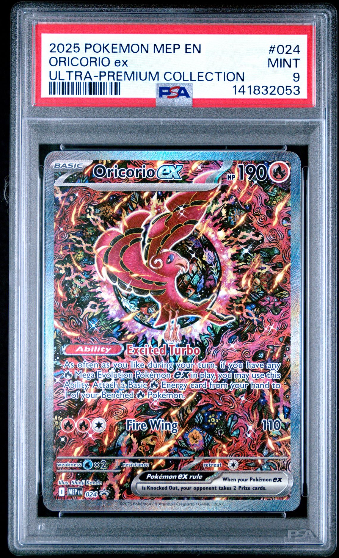 2025 Pokemon Mep En-Me Black Star Promo Oricorio Ex #024 (Ultra-Premium Collection) Mint 9 front