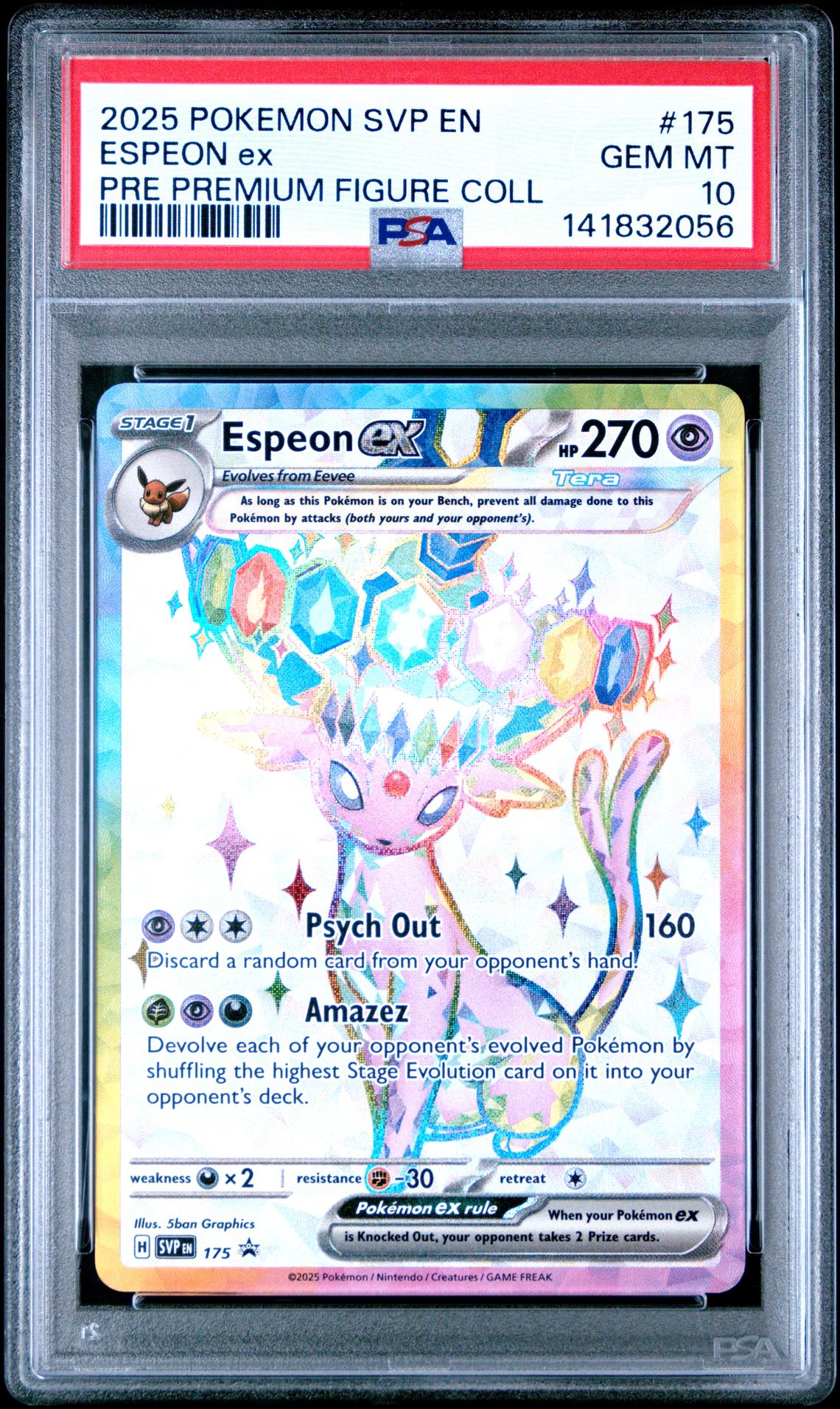 2025 Pokemon Svp En-Sv Black Star Promo Espeon Ex #175 (Pre Premium Figure Coll) Gem Mt 10 front