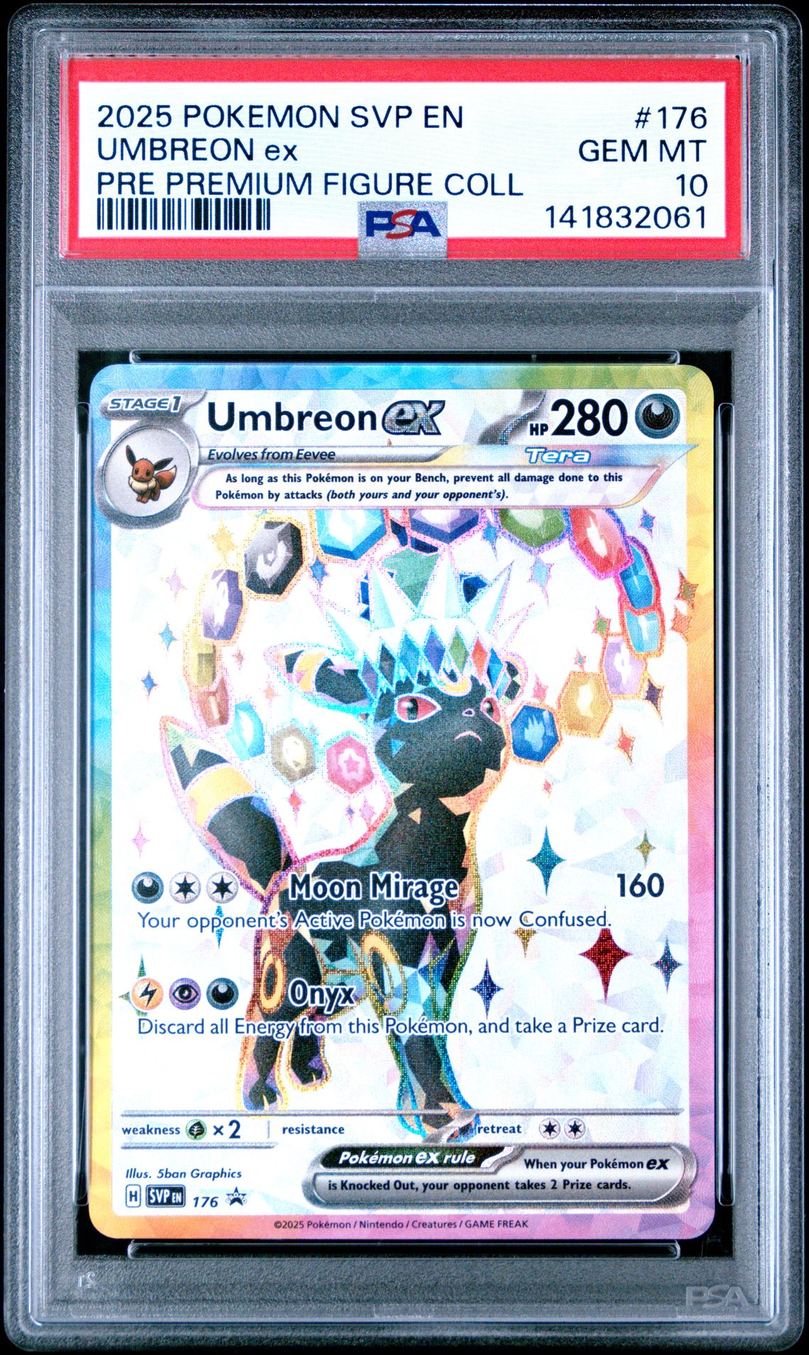 2025 Pokemon Svp En-Sv Black Star Promo Umbreon Ex #176 (Pre Premium Figure Coll) Gem Mt 10 front