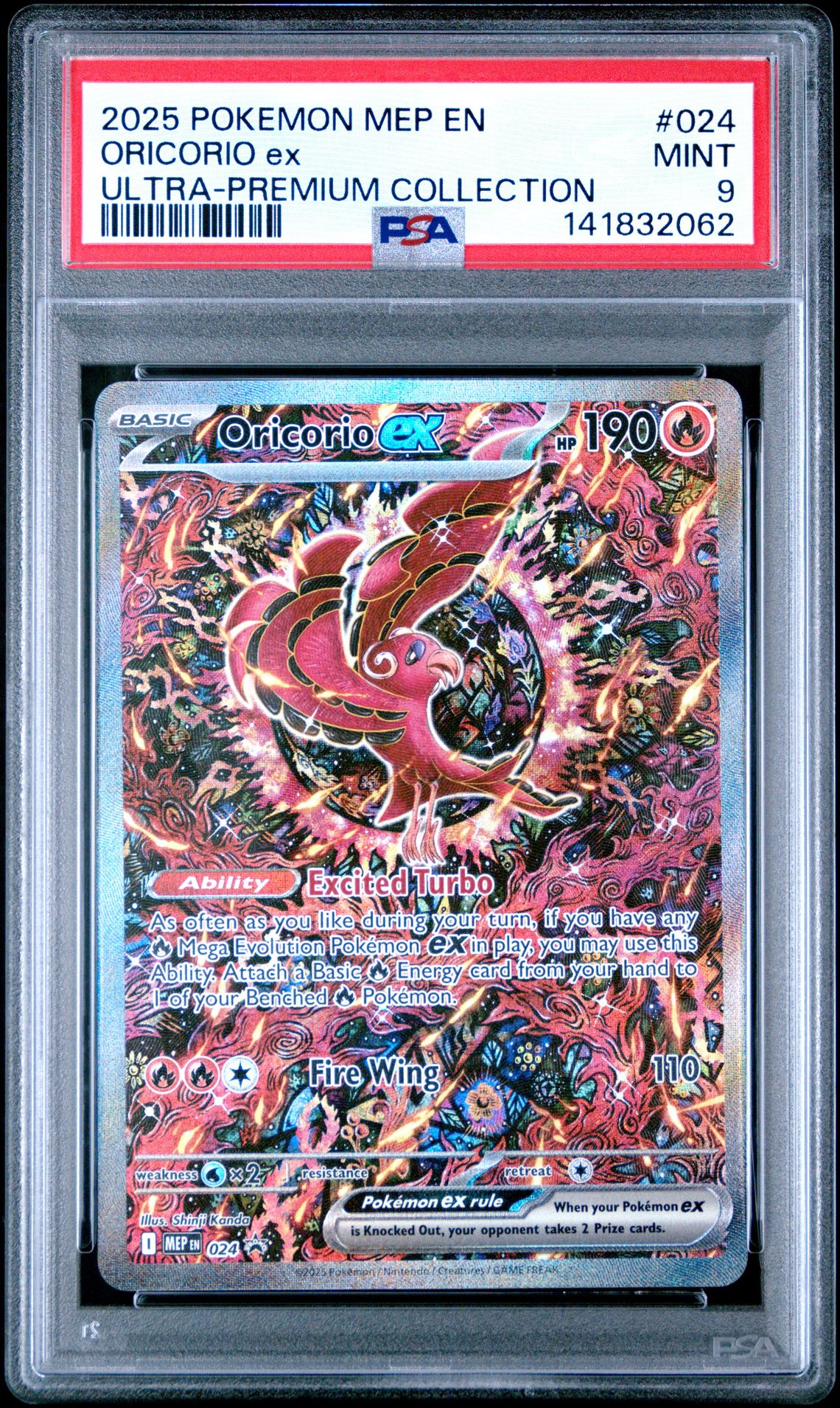 2025 Pokemon Mep En-Me Black Star Promo Oricorio Ex #024 (Ultra-Premium Collection) Mint 9 front