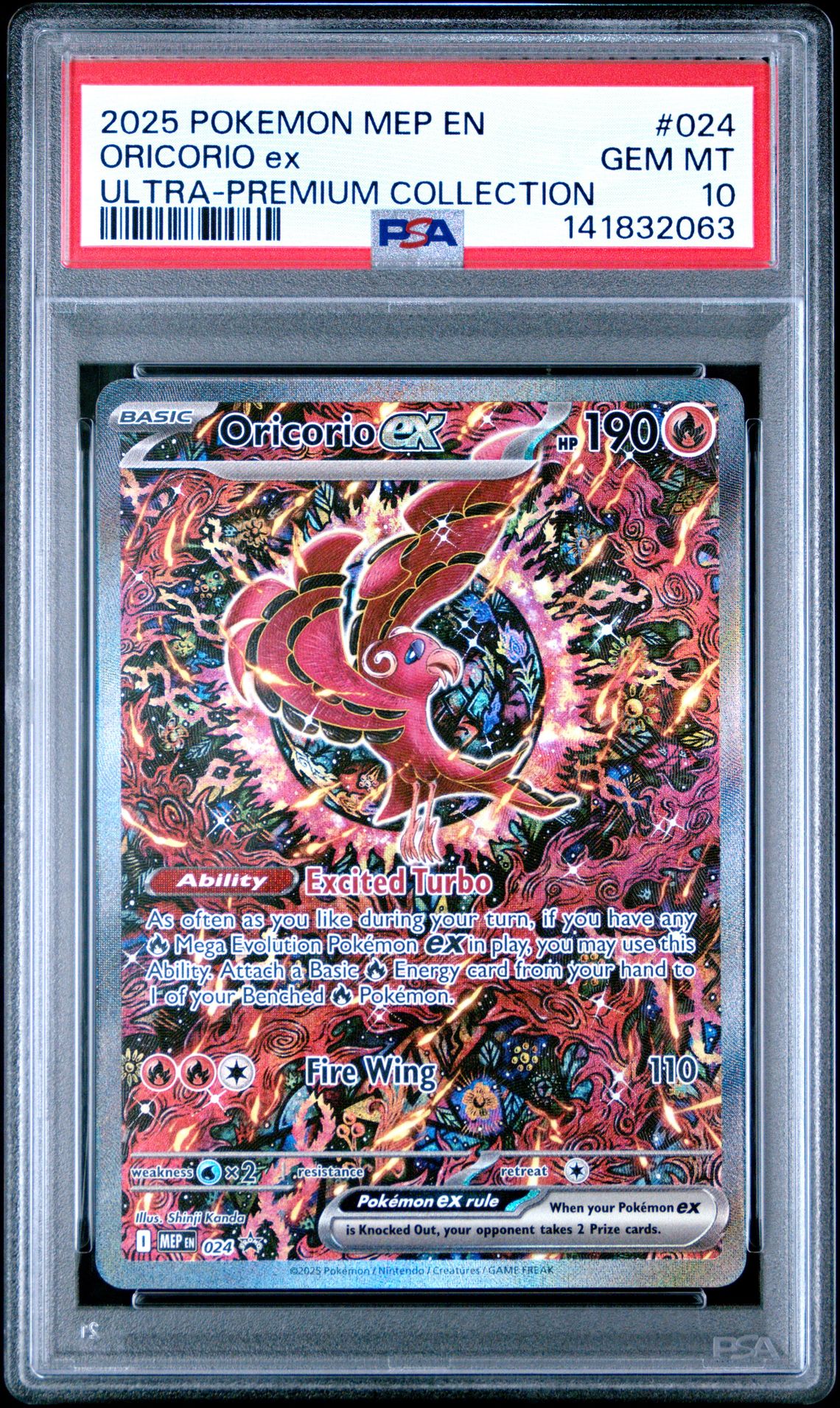 2025 Pokemon Mep En-Me Black Star Promo Oricorio Ex #024 (Ultra-Premium Collection) Gem Mt 10 front