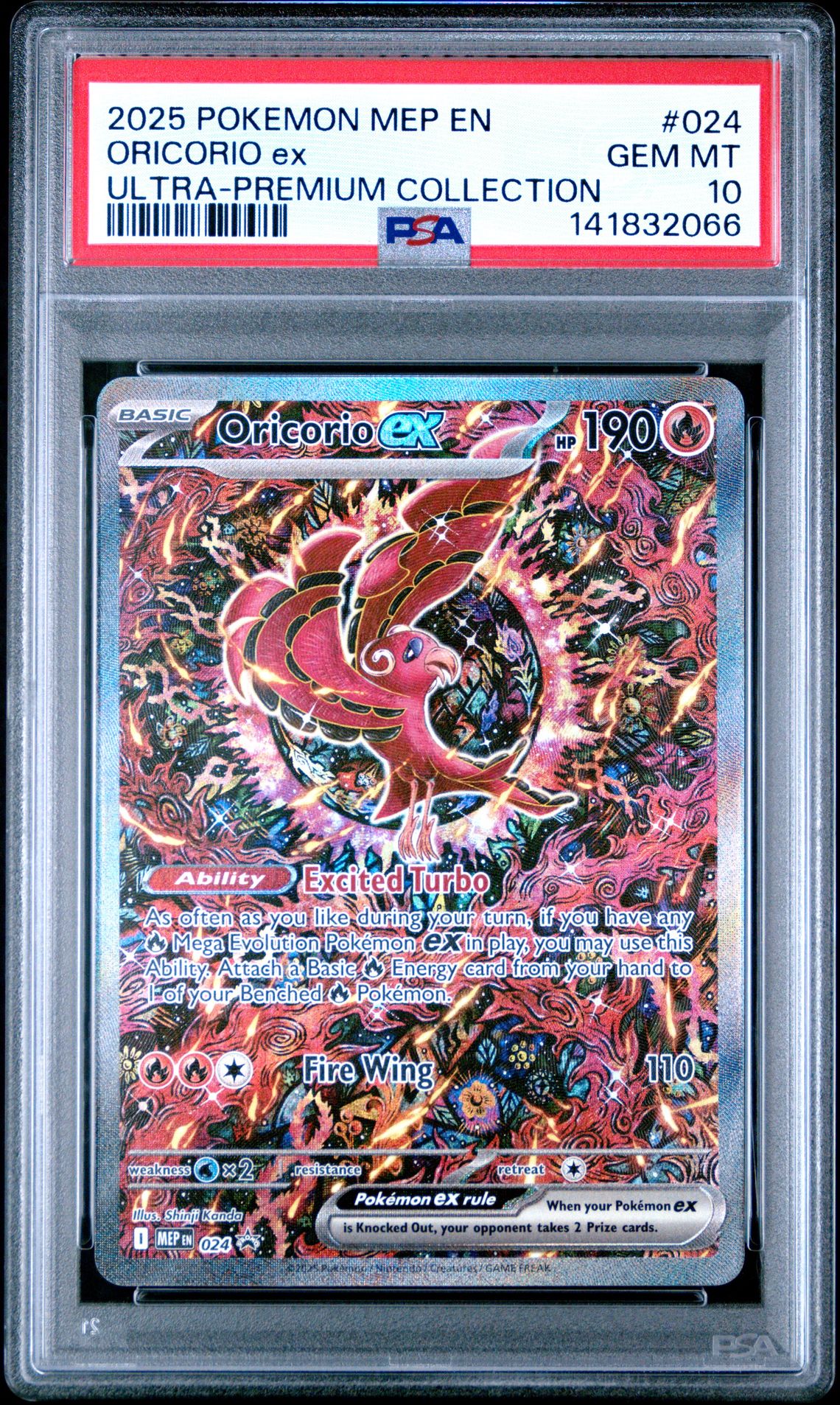 2025 Pokemon Mep En-Me Black Star Promo Oricorio Ex #024 (Ultra-Premium Collection) Gem Mt 10 front